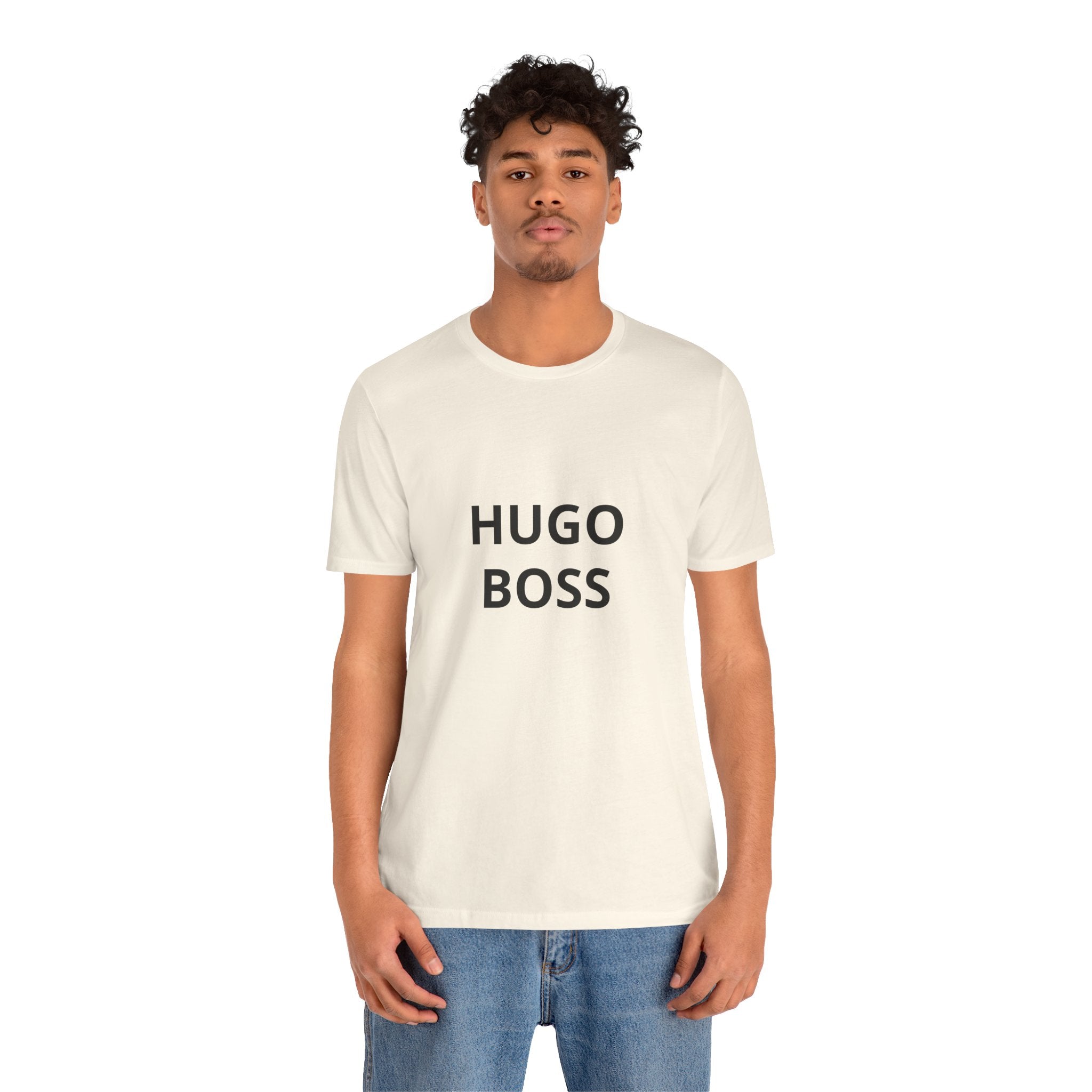 Graphic Tee — "HUGO BOSS" Minimalist Text T-Shirt