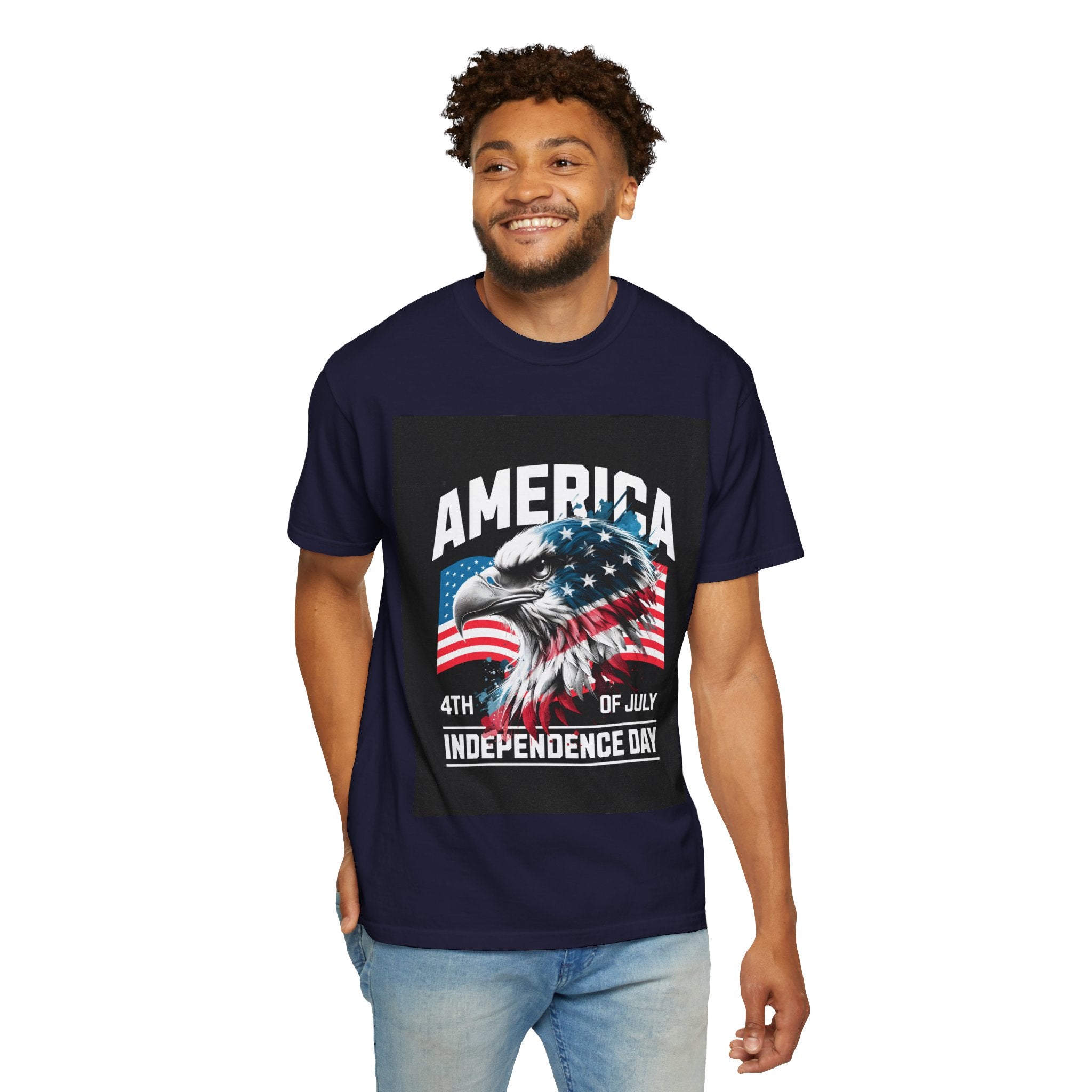 Independence Day T-shirt — 'America' Eagle Flag 4th of July Tee