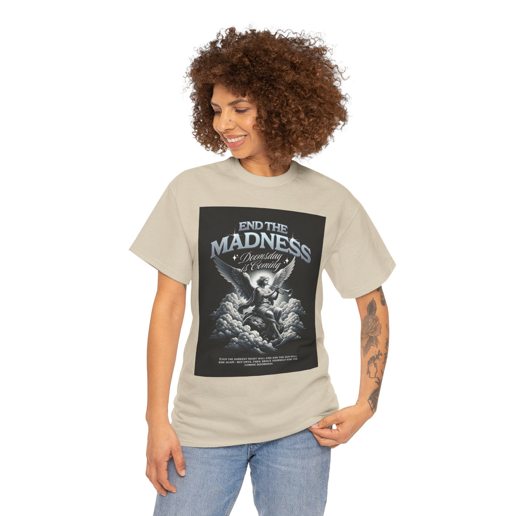 End the Madness Angel Graphic Tee — Vintage Gothic Band-Style T-Shirt