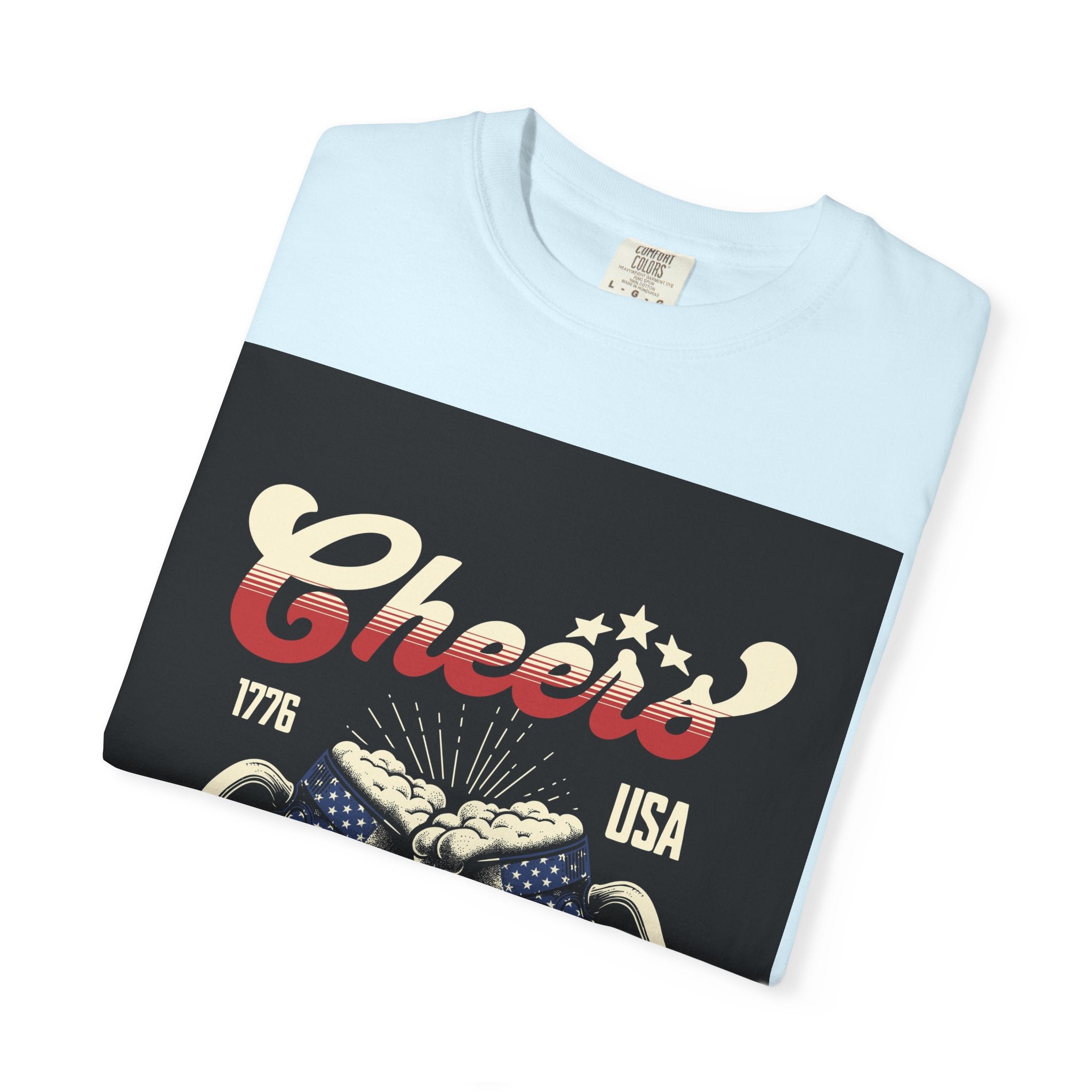 Cheers USA T-Shirt — Patriotic Beer Mugs Graphic Tee (1776)