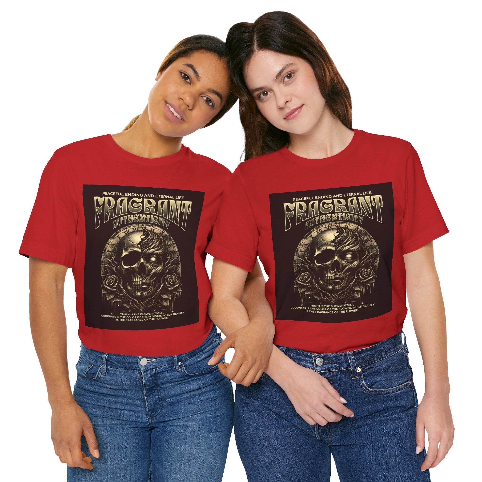 Skull & Roses Graphic Tee — "Fragrant" Vintage Gothic Band Shirt