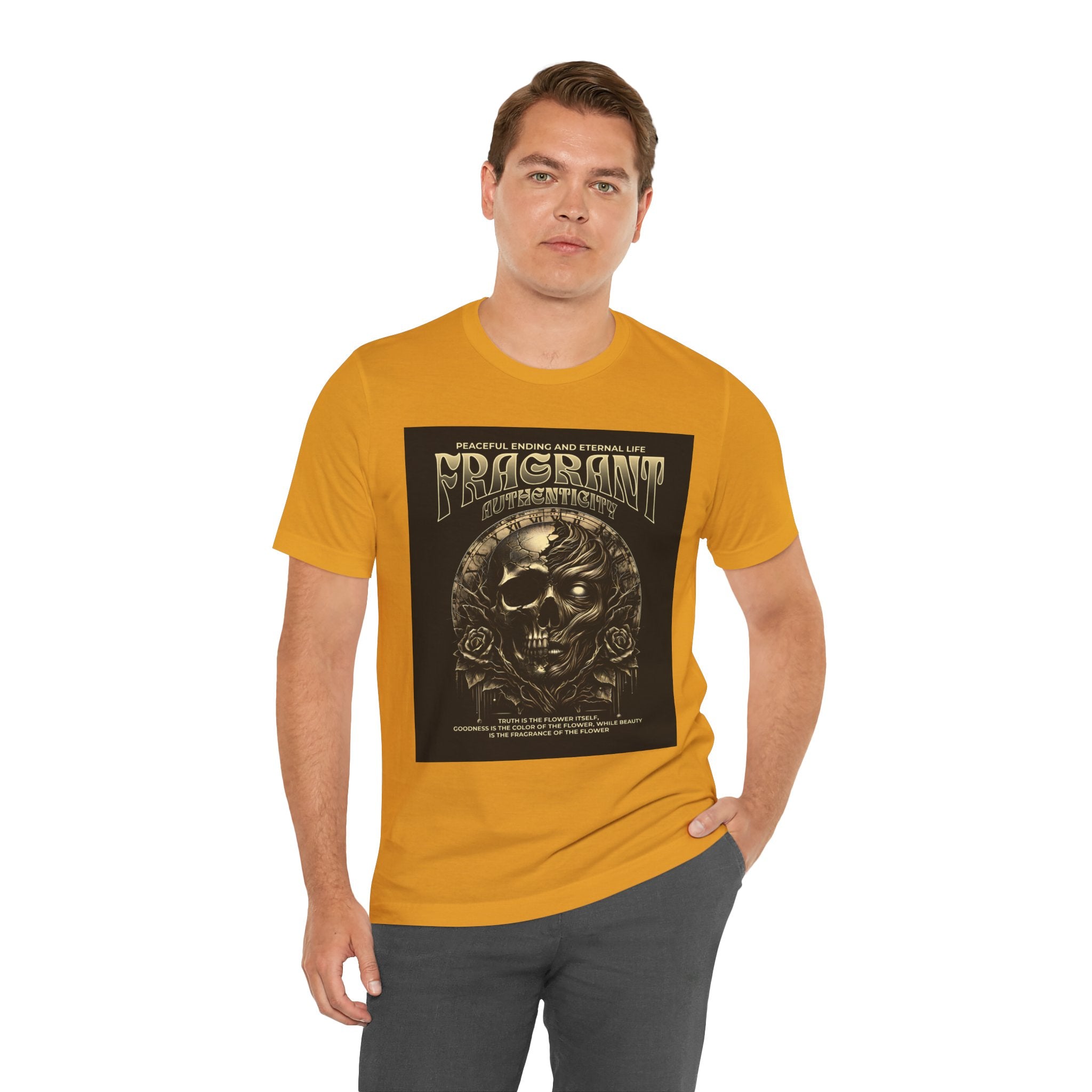 Skull & Roses Graphic Tee — "Fragrant" Vintage Gothic Band Shirt