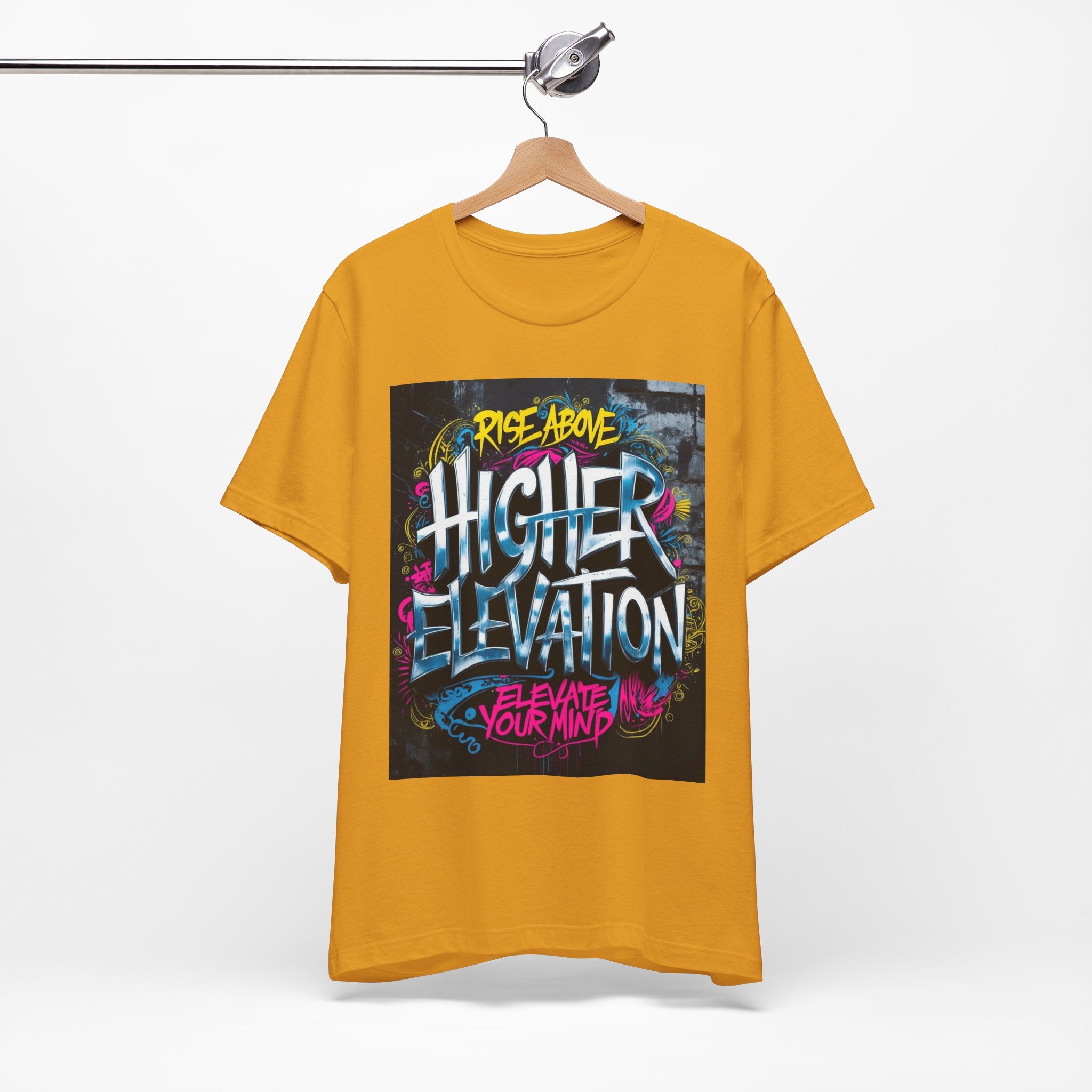 Higher Elevation Graffiti T-Shirt — "Rise Above, Elevate Your Mind"
