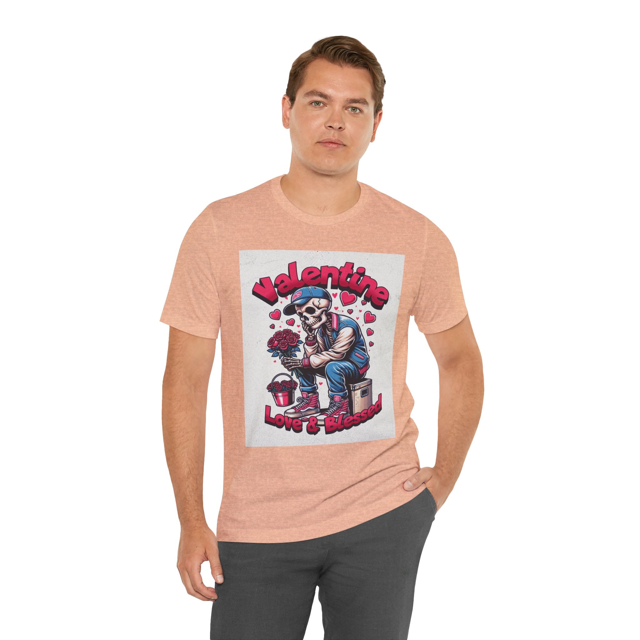 Valentine Skull T-Shirt – "Love & Blessed" Gothic Valentine Tee