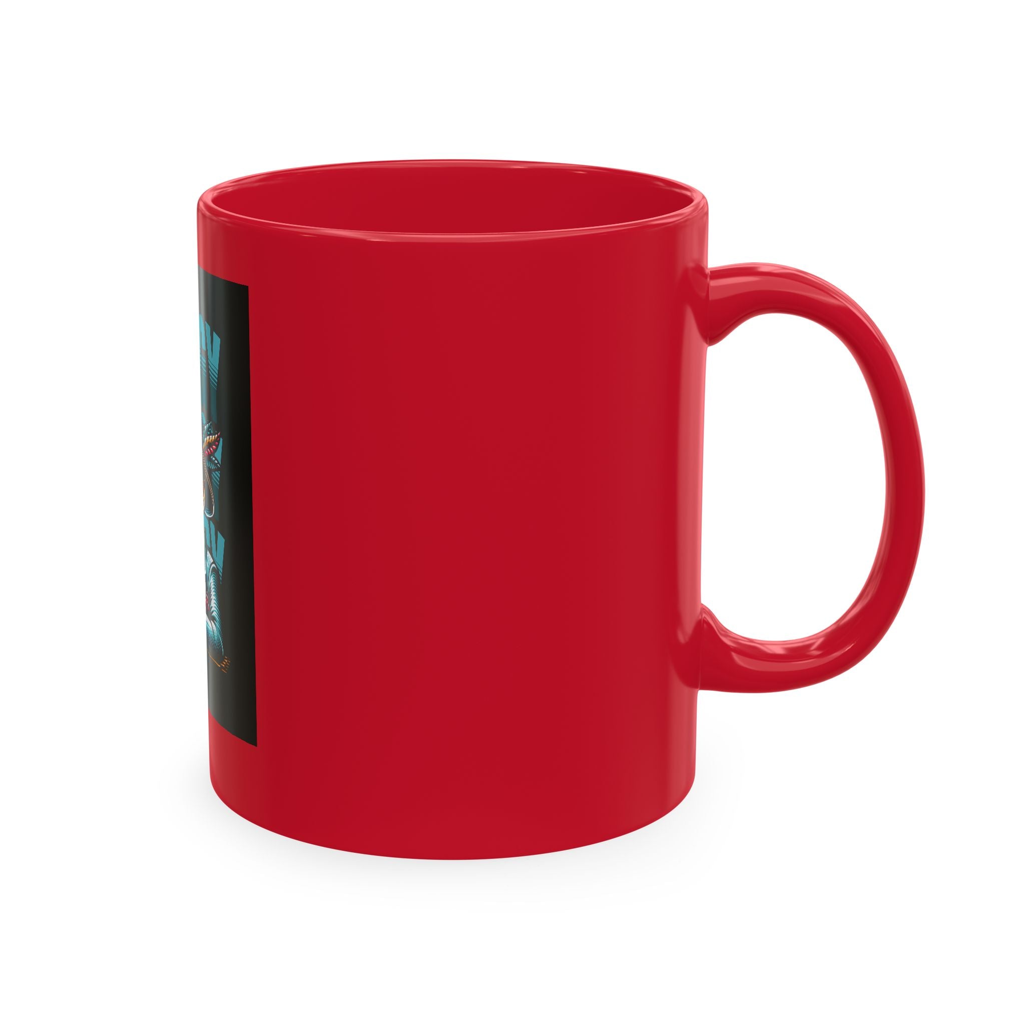 Skull 'Energy' Ceramic Coffee Mug — Retro Skeleton with Drink Design