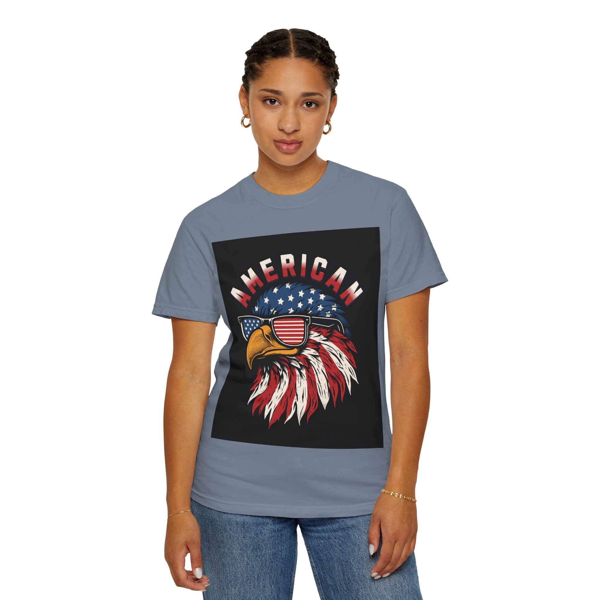 American Eagle Sunglasses T-Shirt — Patriotic USA Flag Graphic