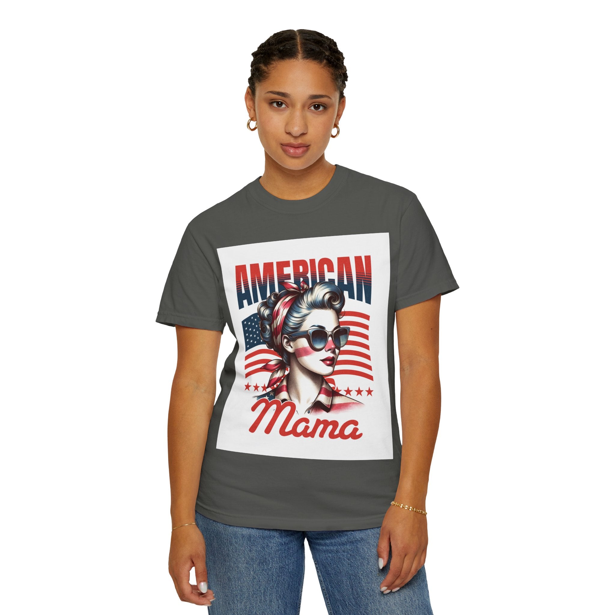 American Mama T‑Shirt — Vintage Patriotic Mom Tee