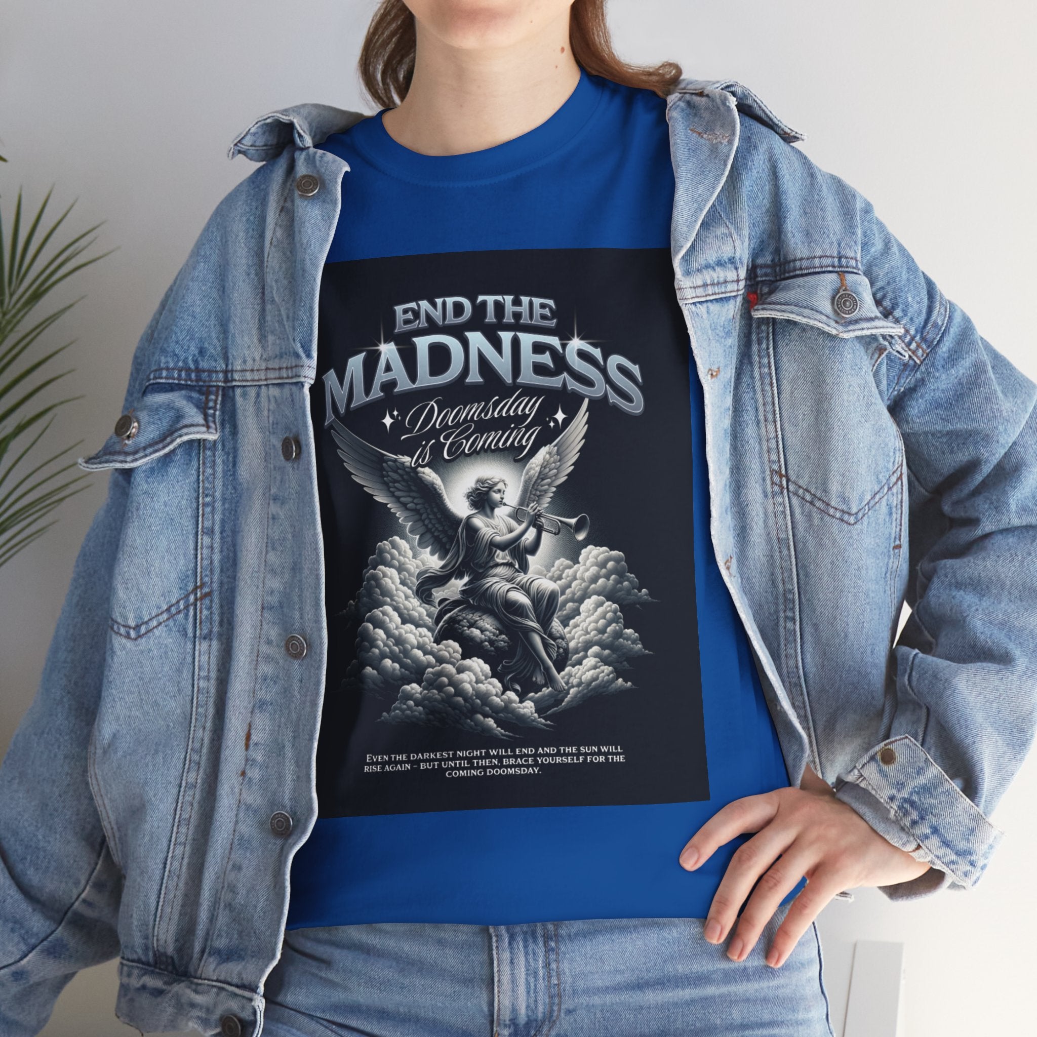 End the Madness Angel Graphic Tee — Vintage Gothic Band-Style T-Shirt