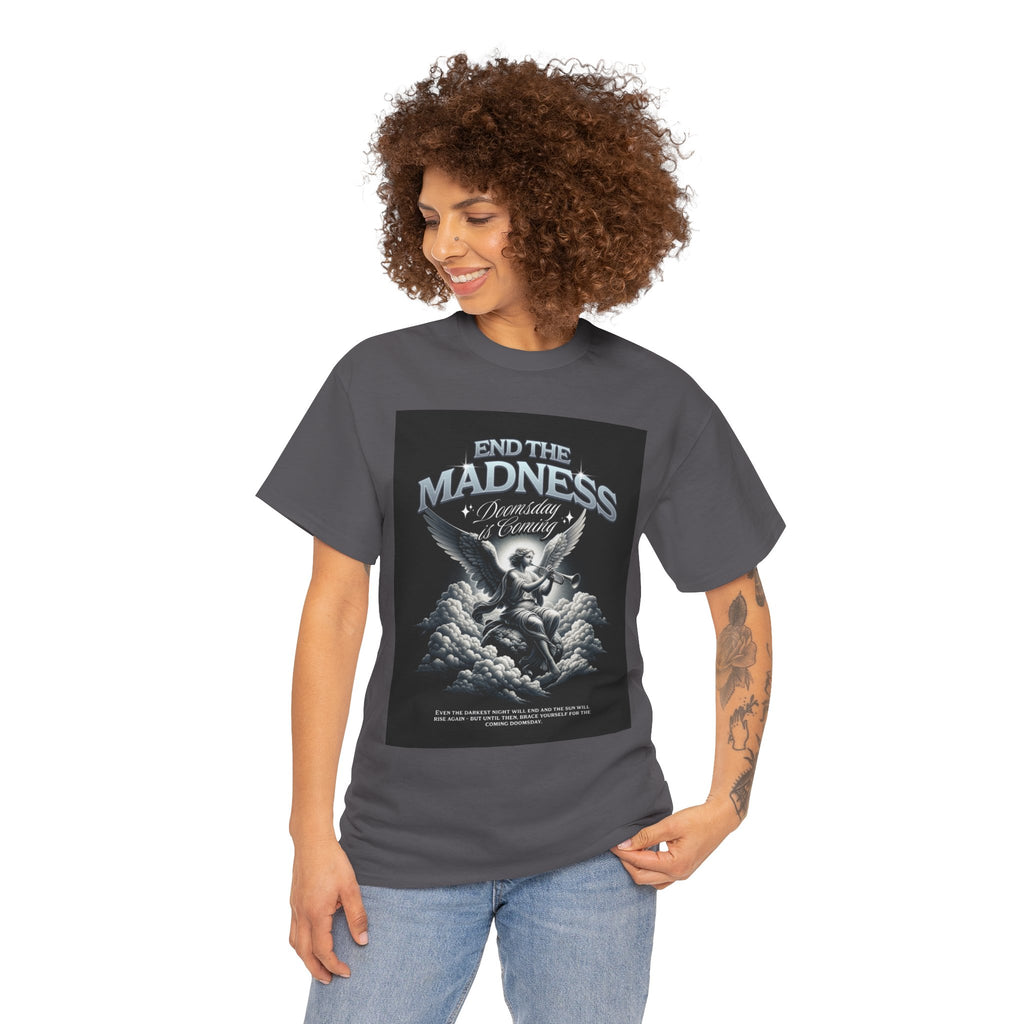 End the Madness Angel Graphic Tee — Vintage Gothic Band-Style T-Shirt