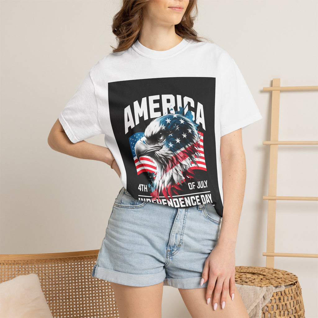 Independence Day T-shirt — 'America' Eagle Flag 4th of July Tee
