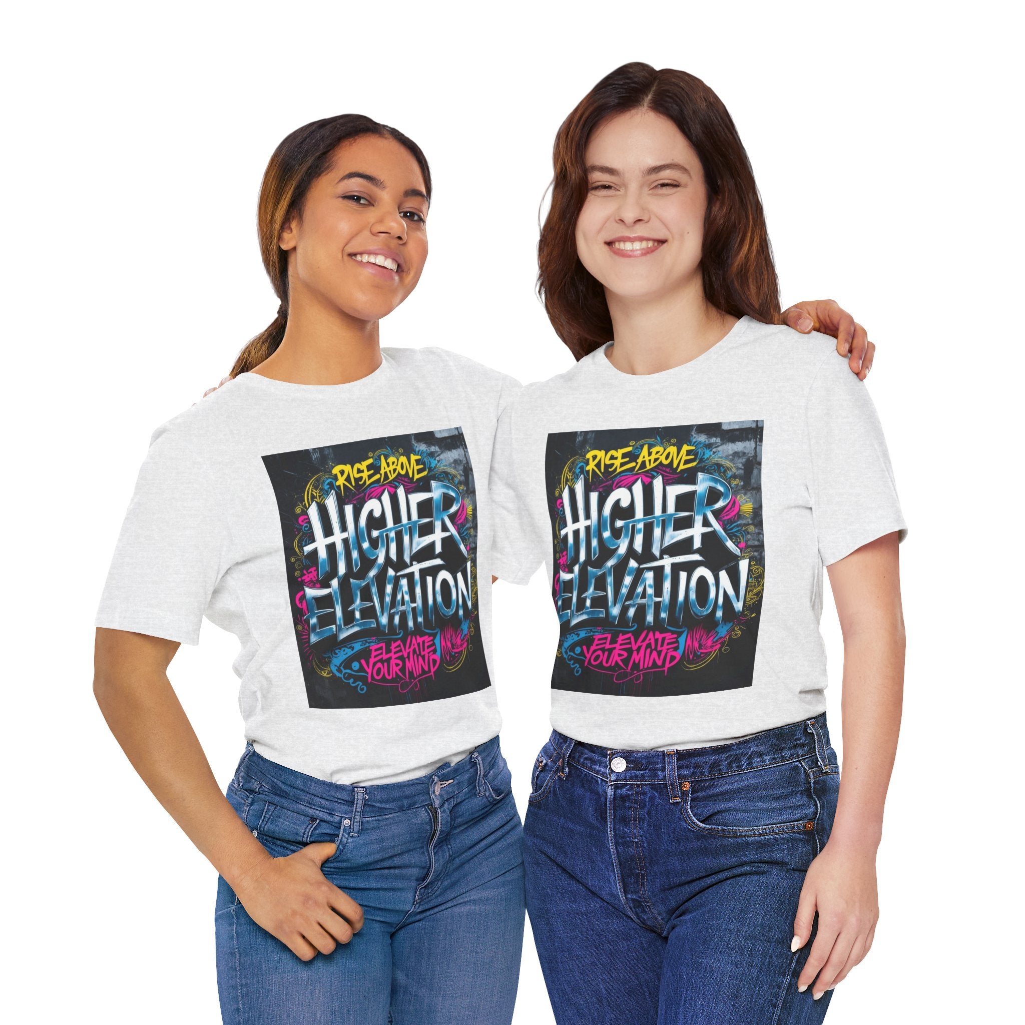 Higher Elevation Graffiti T-Shirt — "Rise Above, Elevate Your Mind"