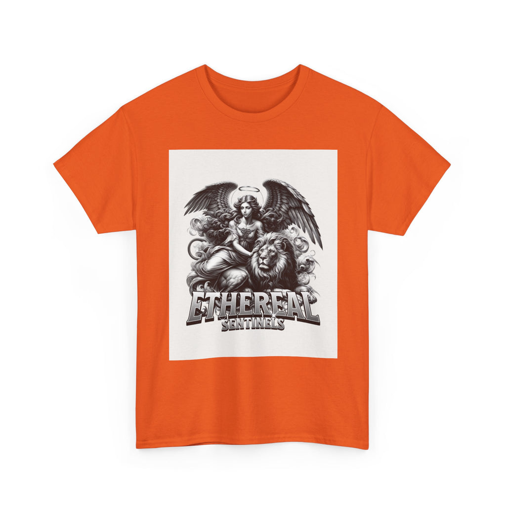 Angel & Lion Graphic Tee — "Ethereal" Vintage Gothic Streetwear