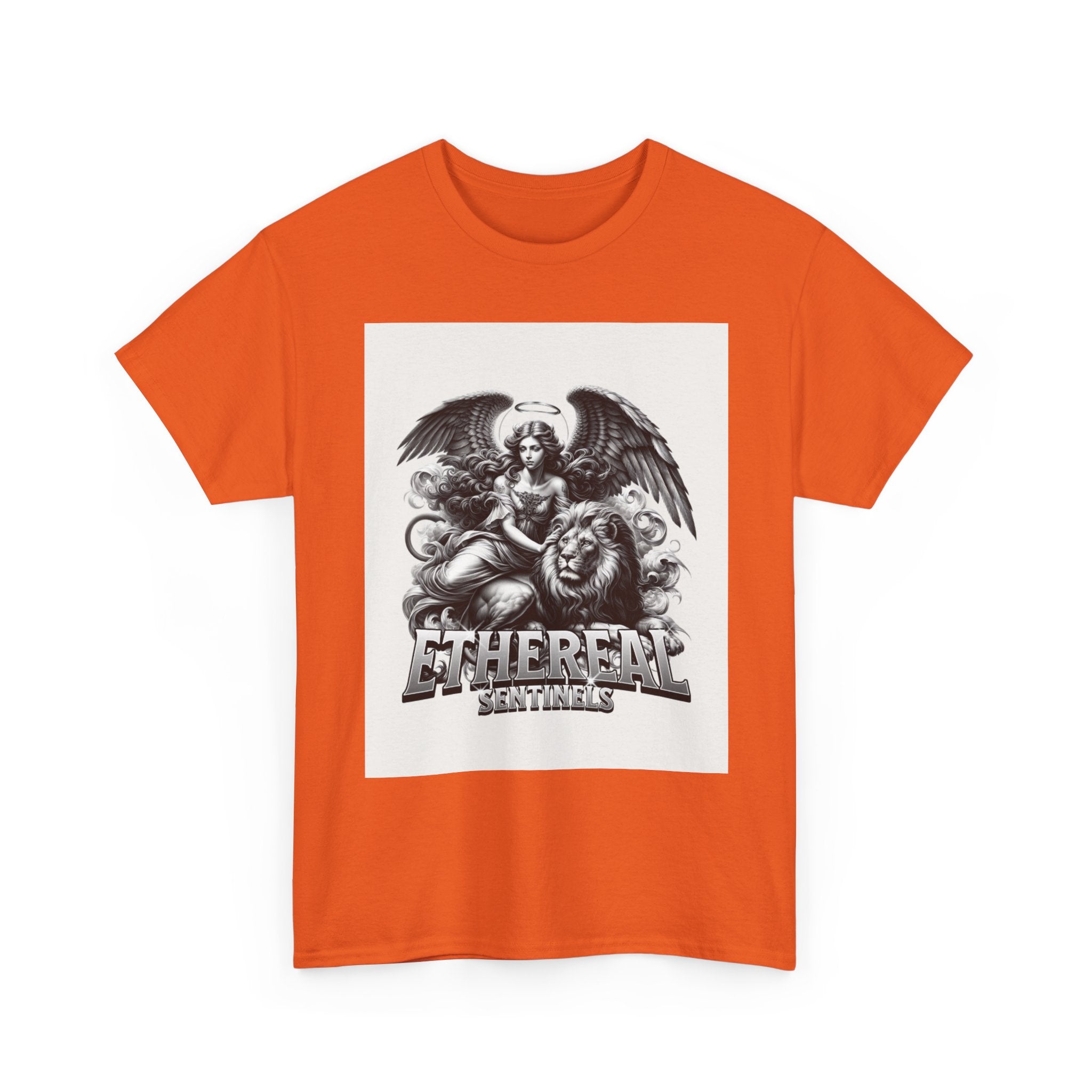 Angel & Lion Graphic Tee — "Ethereal" Vintage Gothic Streetwear