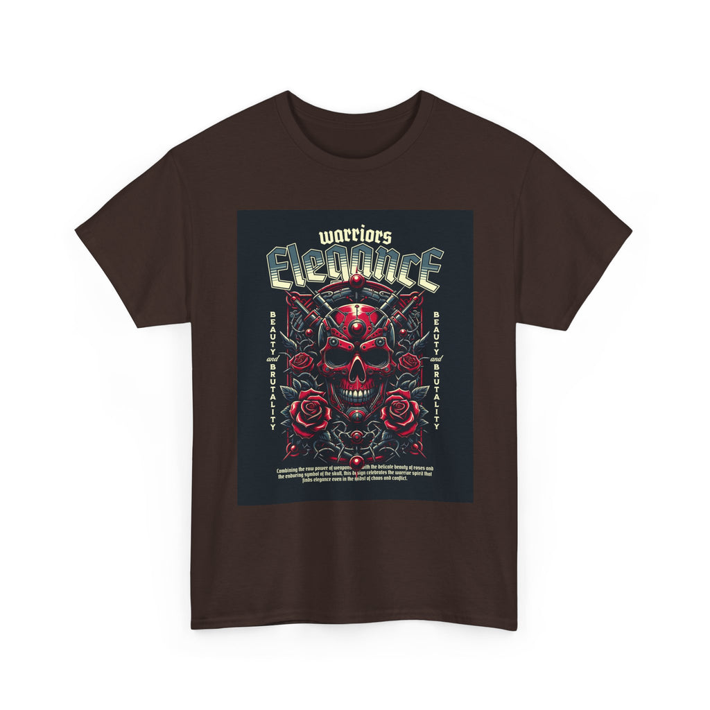 Warriors Electric Skull T‑Shirt — Red Skull & Roses Rock Graphic Tee
