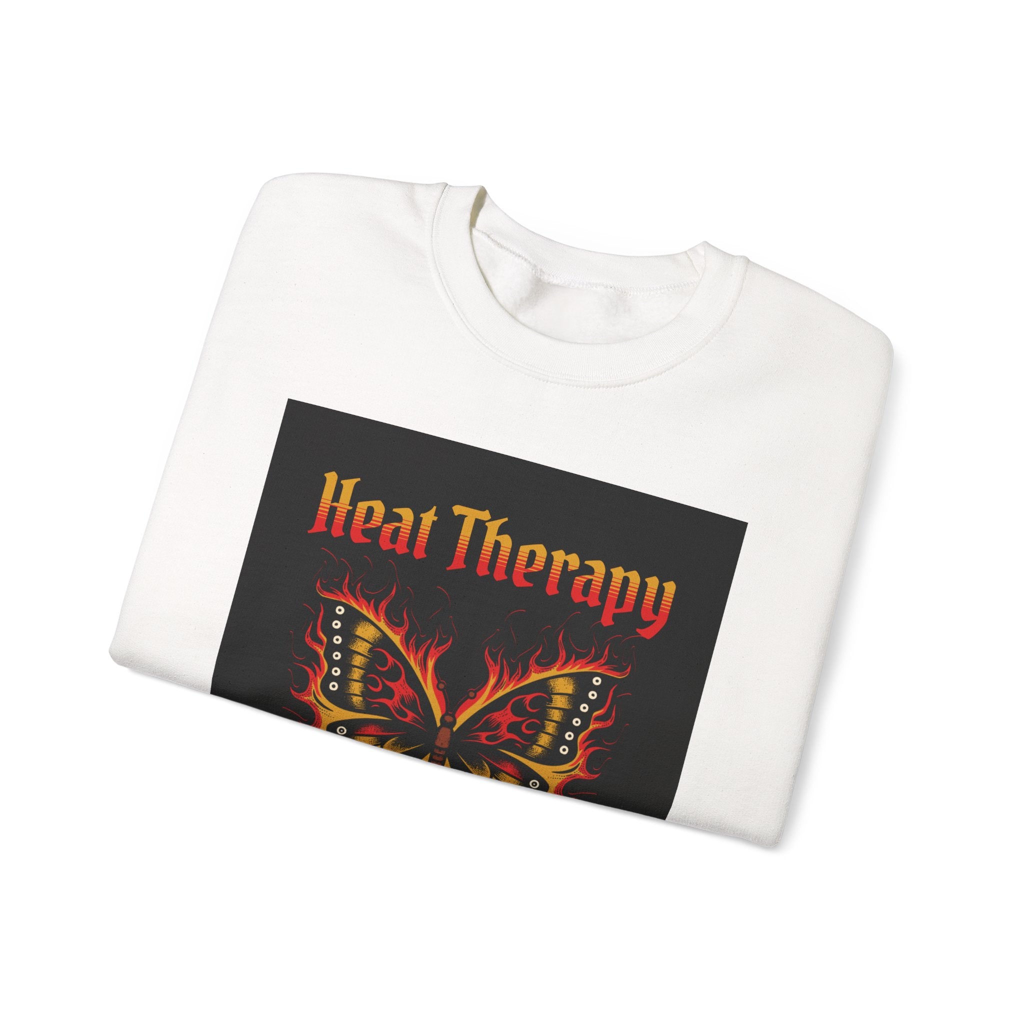 Heat Therapy Crewneck Sweatshirt — Butterfly Flame Graphic