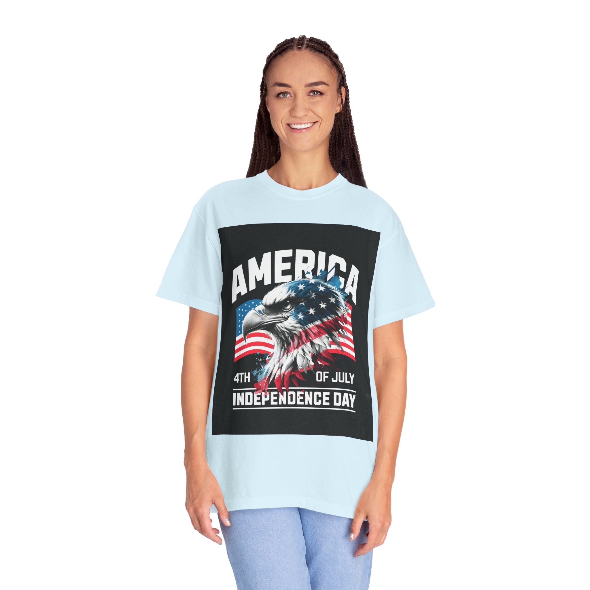 Independence Day T-shirt — 'America' Eagle Flag 4th of July Tee