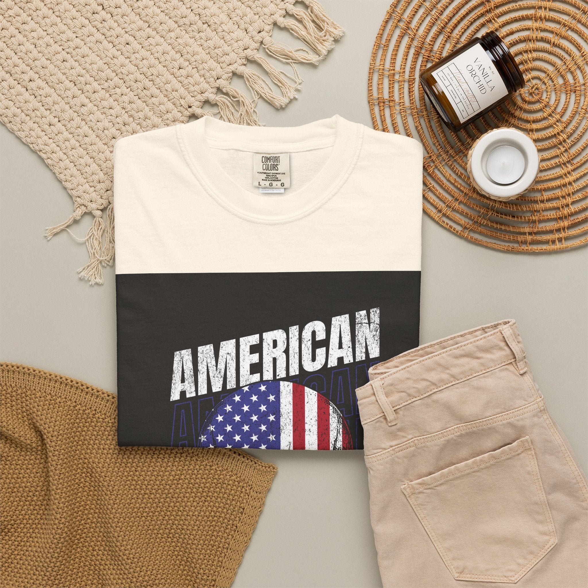 American Skull Flag T-Shirt — "American Forever" Patriotic Graphic Tee