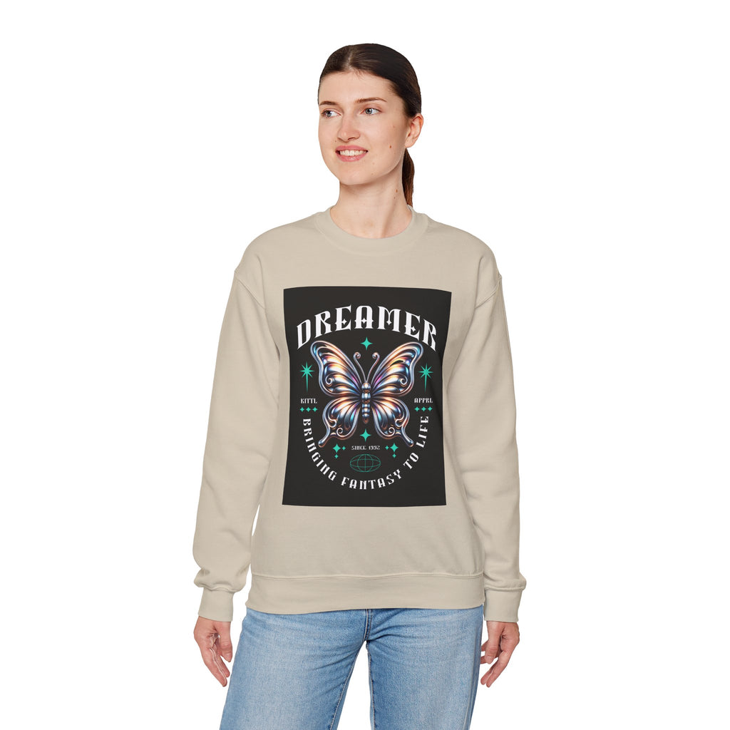 Dreamer Butterfly Crewneck Sweatshirt — Inspiring 'Dreamer' Graphic Pullover