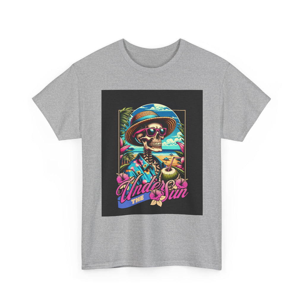 Skull Beach Tee — "Under the Sun" Retro Surf Graphic T-Shirt