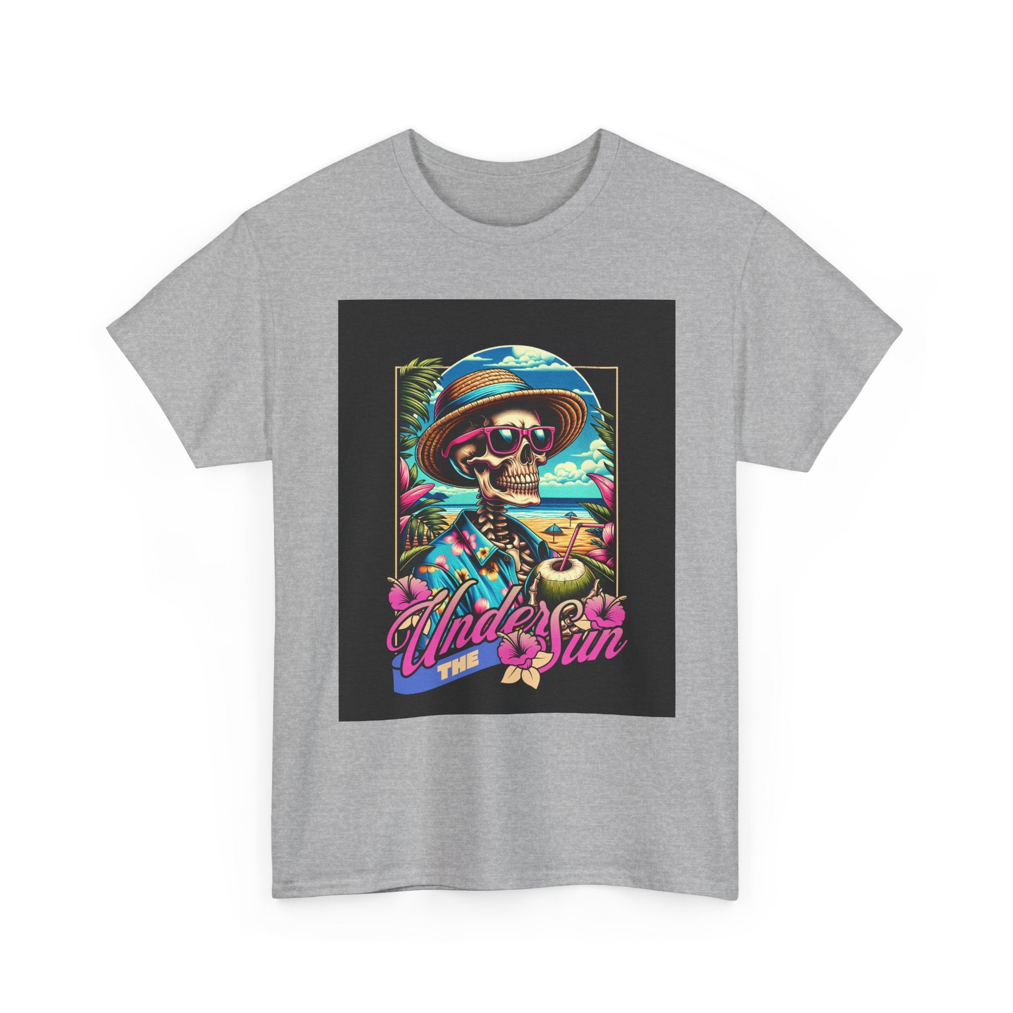 Skull Beach Tee — "Under the Sun" Retro Surf Graphic T-Shirt