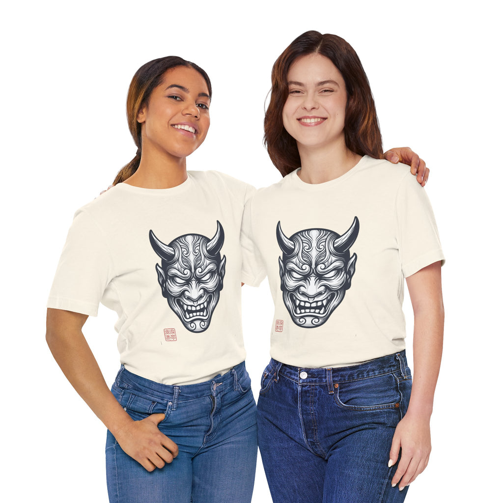 Demon Hannya Mask T‑Shirt — Japanese Oni Tattoo Graphic Tee