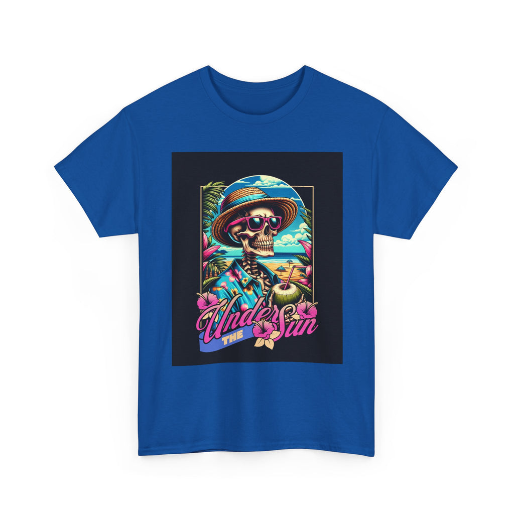Skull Beach Tee — "Under the Sun" Retro Surf Graphic T-Shirt