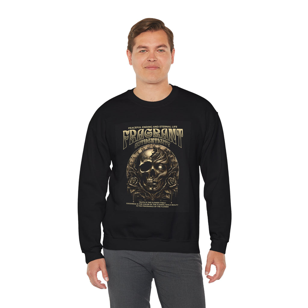 Skull & Roses Crewneck Sweatshirt — “Decrepit” Gothic Graphic