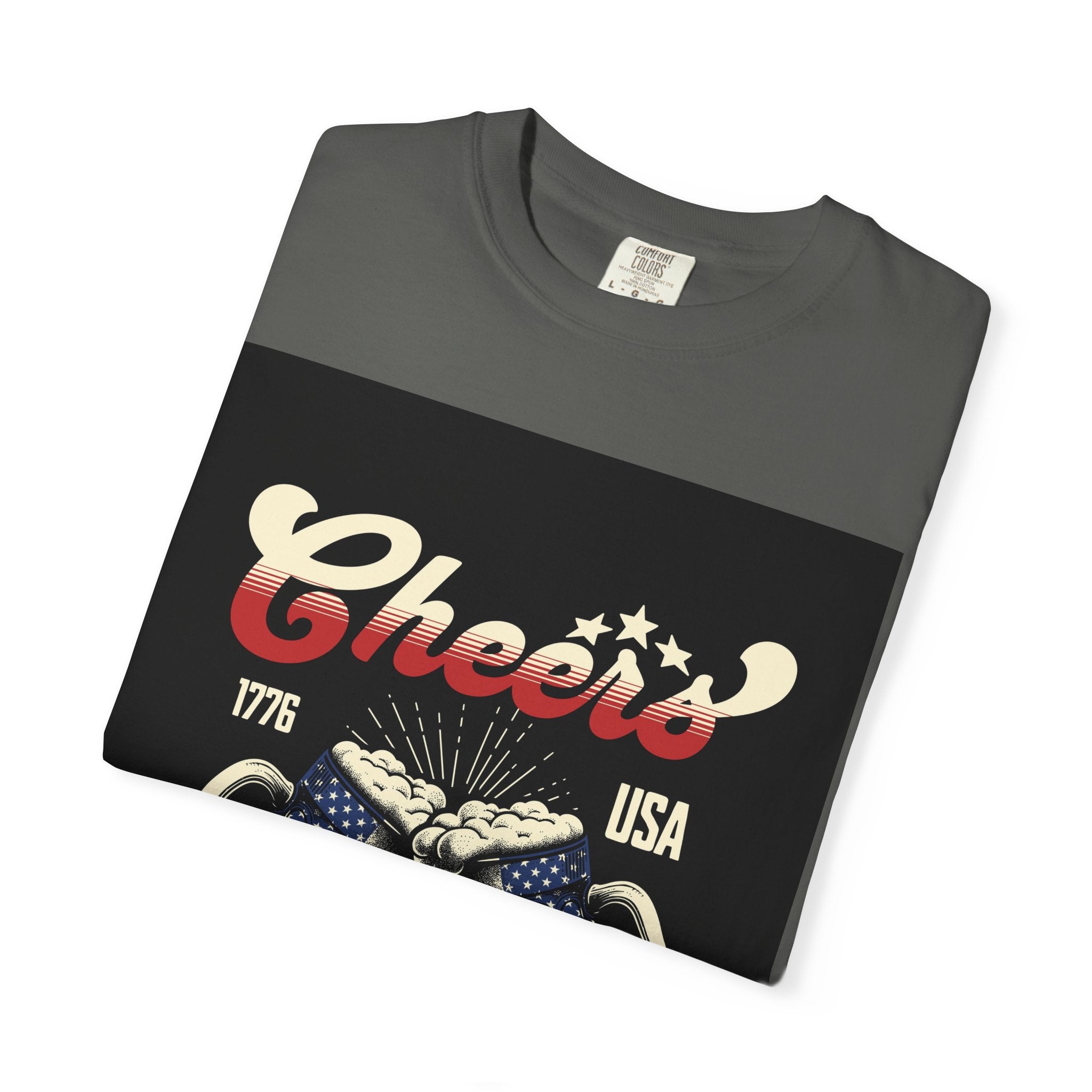 Cheers USA T-Shirt — Patriotic Beer Mugs Graphic Tee (1776)