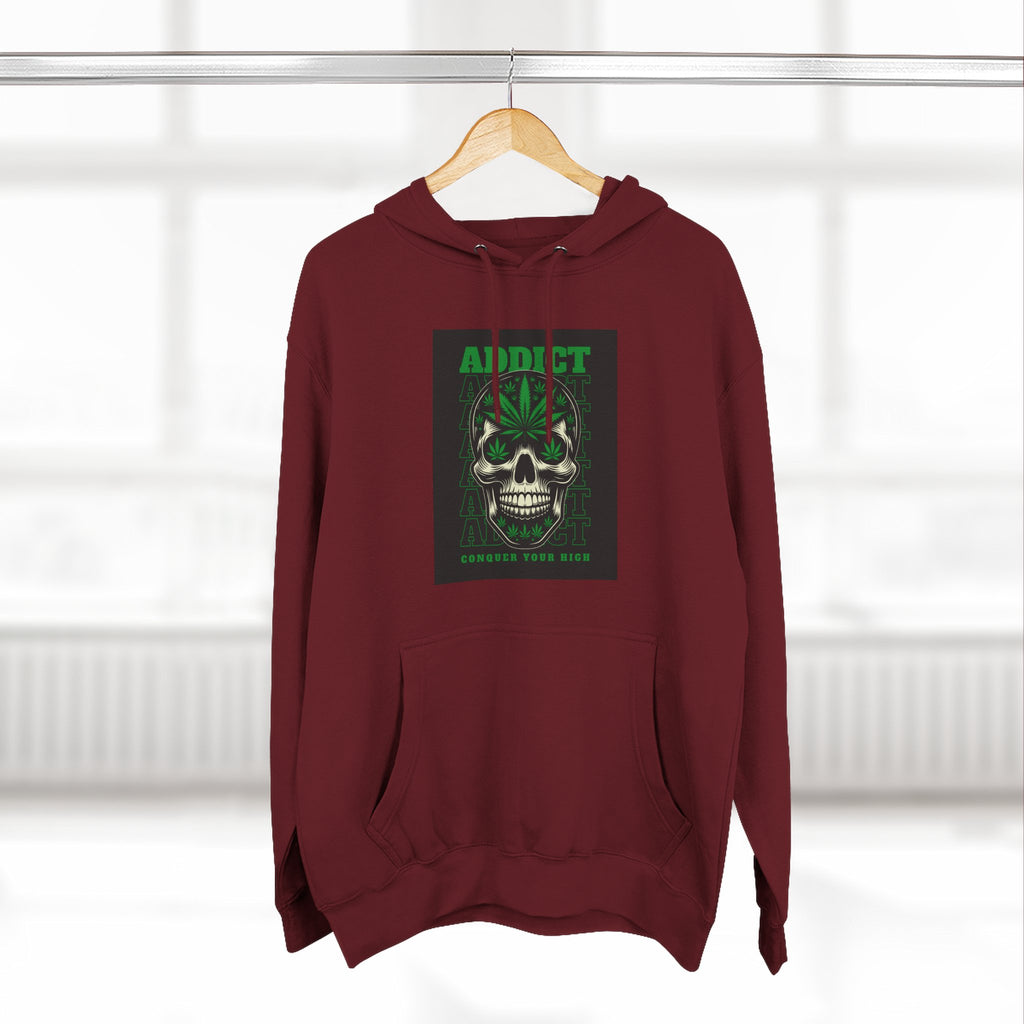 Skull & Snake Hoodie — "Addict" Graphic Pullover