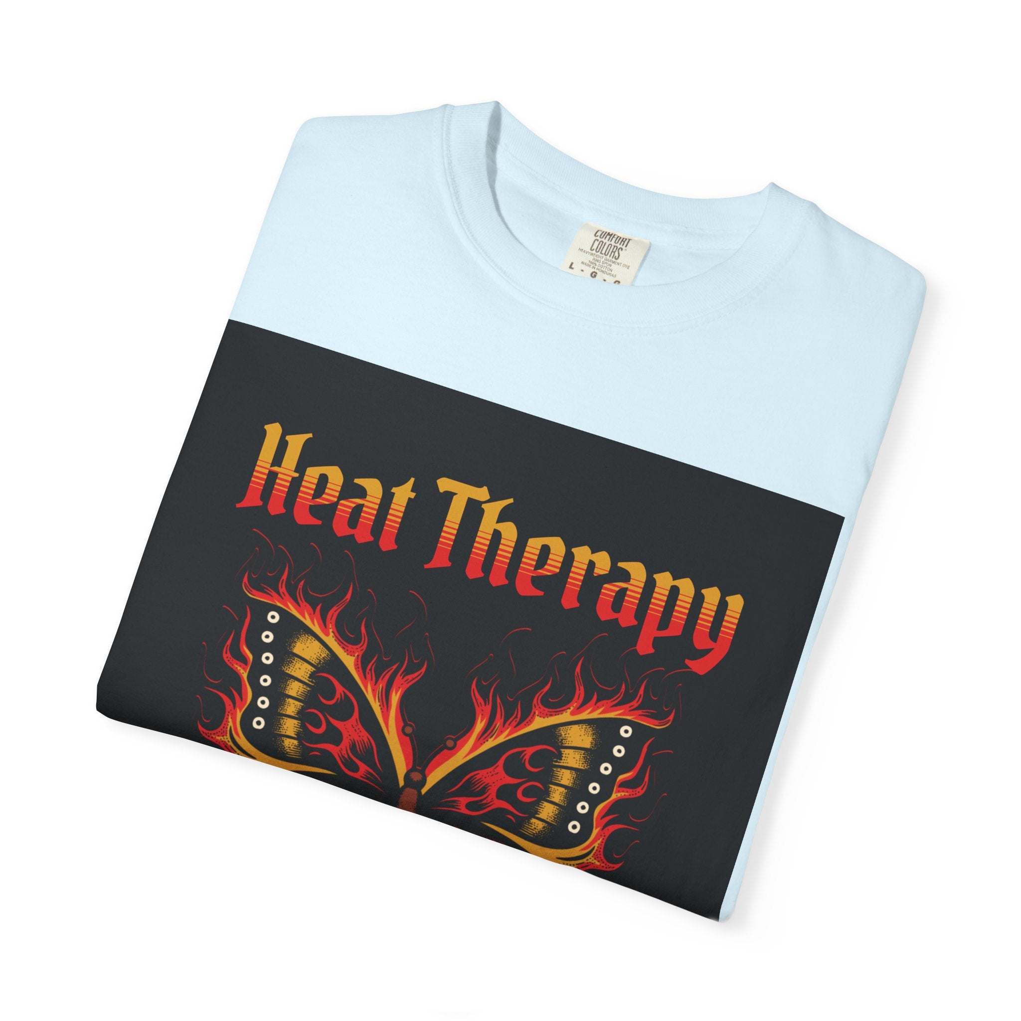 Heat Therapy Butterfly T-Shirt — Retro Floral Sunflower Design