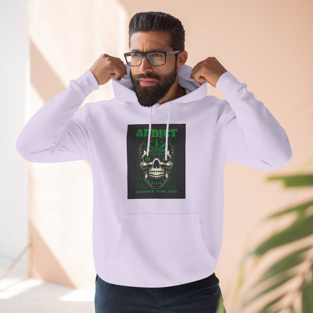 Skull & Snake Hoodie — "Addict" Graphic Pullover