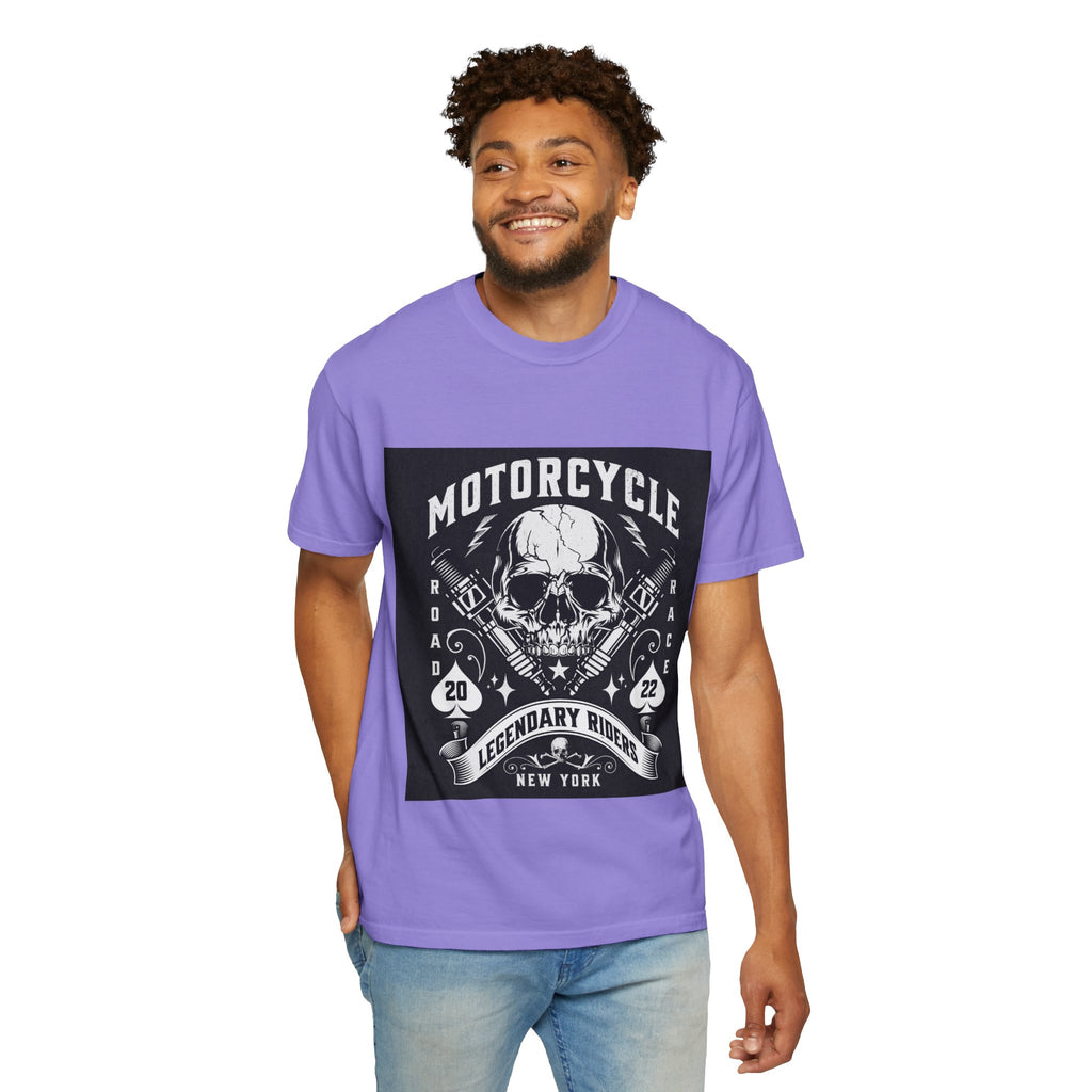 Motorcycle Skull Tee — "Legendary Riders" Vintage Biker Graphic T-Shirt