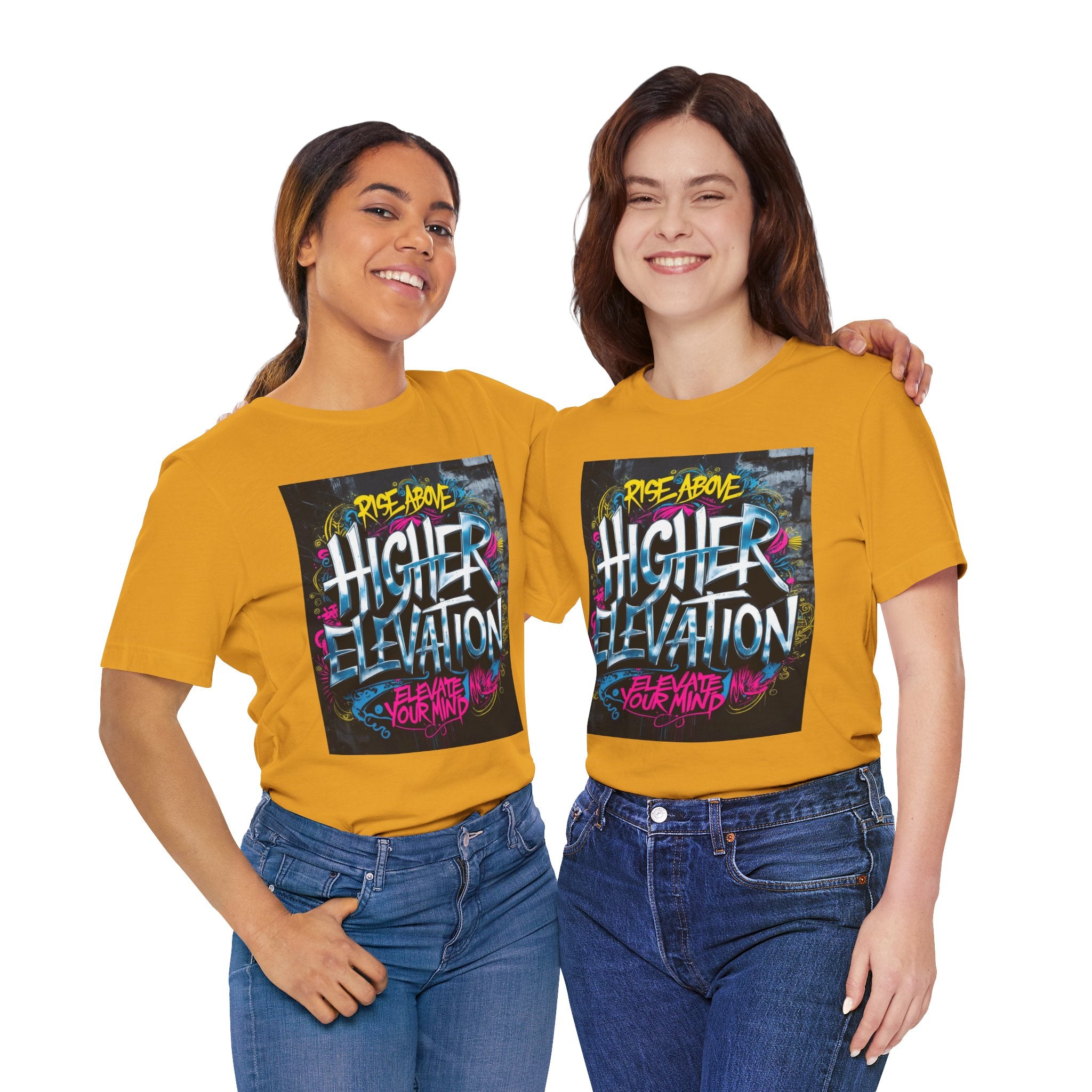 Higher Elevation Graffiti T-Shirt — "Rise Above, Elevate Your Mind"