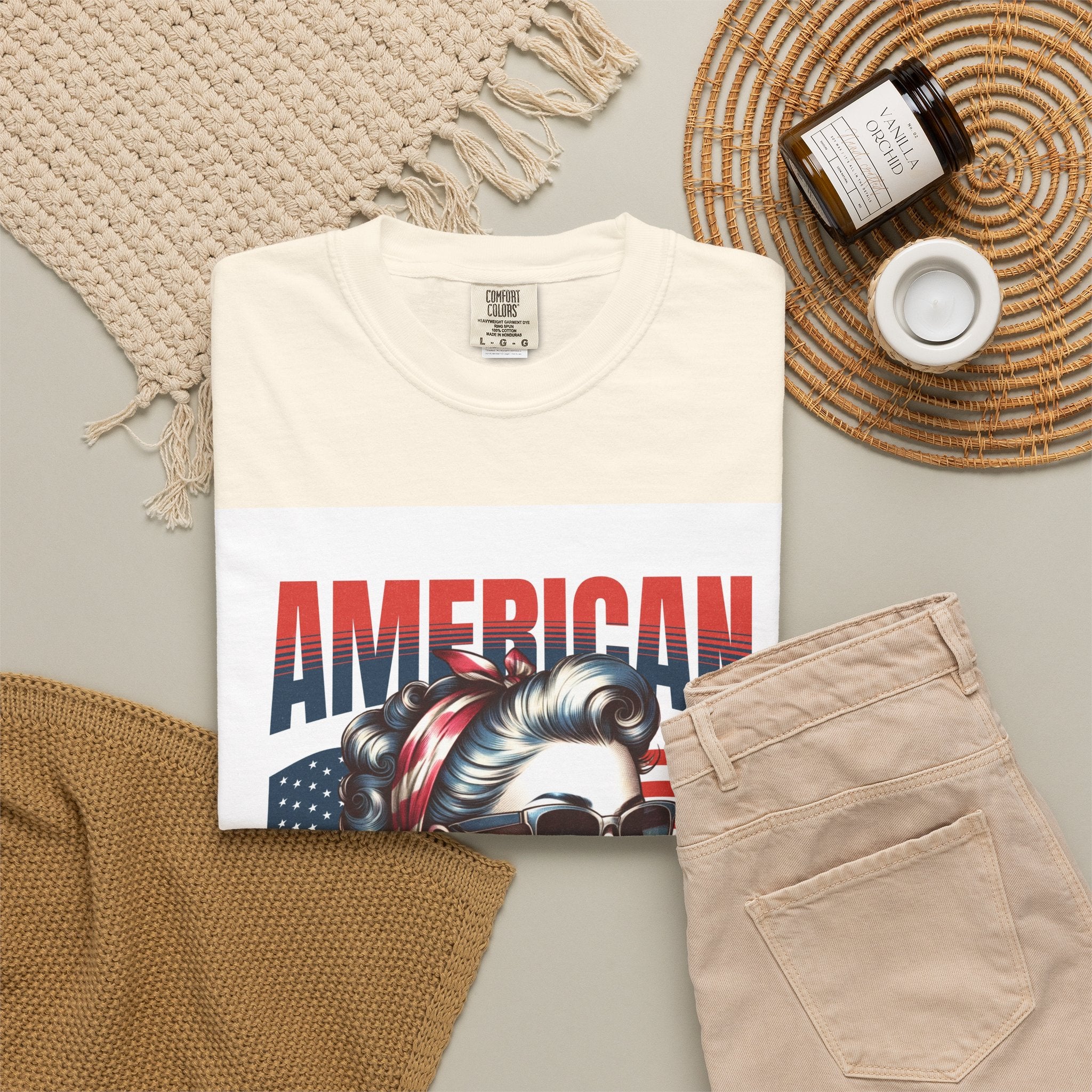 American Mama T‑Shirt — Vintage Patriotic Mom Tee