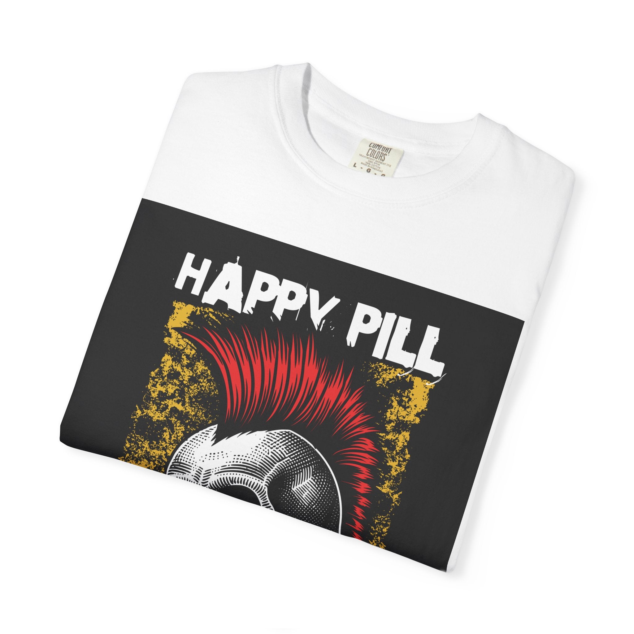 Happy Pill Punk Skull T-Shirt — 'Happy Pill Medication' Graphic Tee