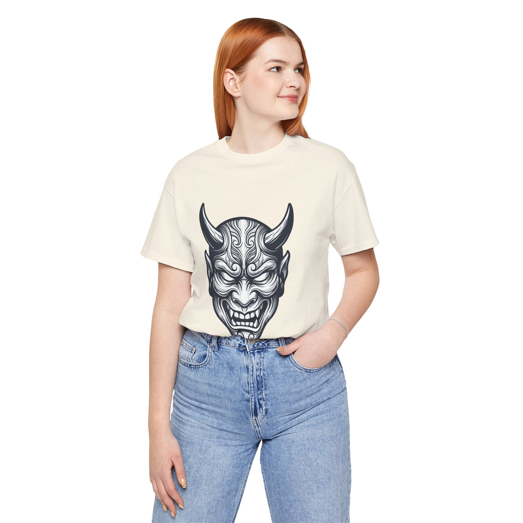 Demon Hannya Mask T‑Shirt — Japanese Oni Tattoo Graphic Tee