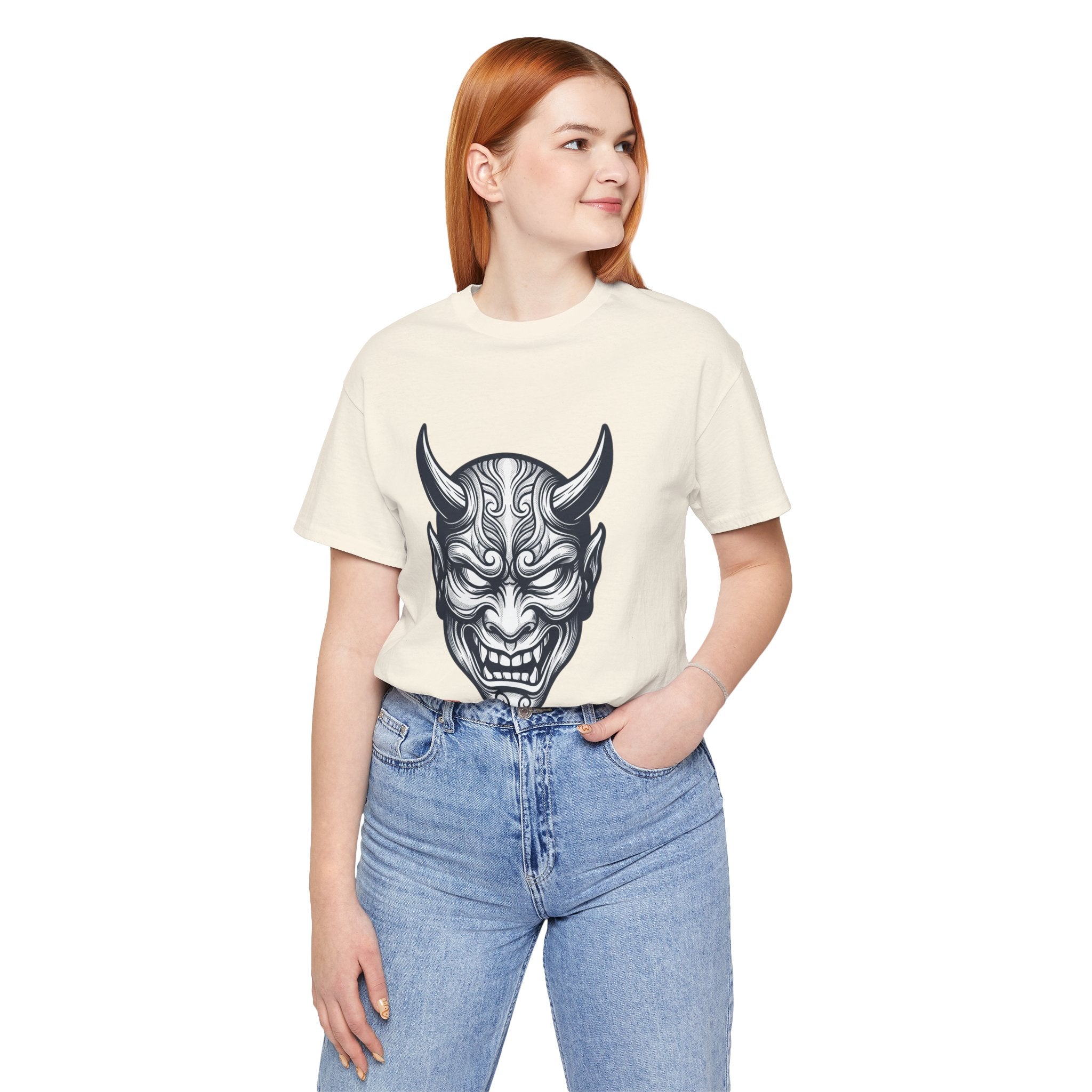 Demon Hannya Mask T‑Shirt — Japanese Oni Tattoo Graphic Tee