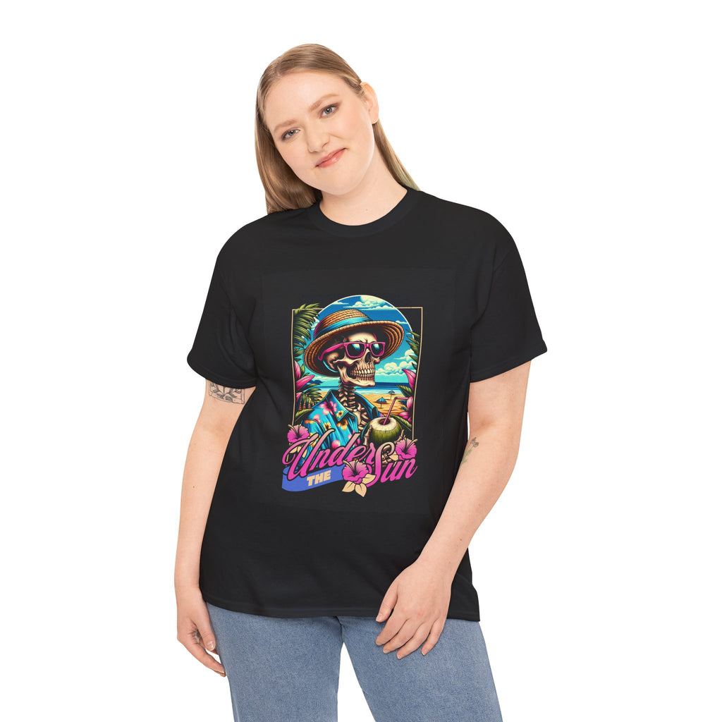 Skull Beach Tee — "Under the Sun" Retro Surf Graphic T-Shirt
