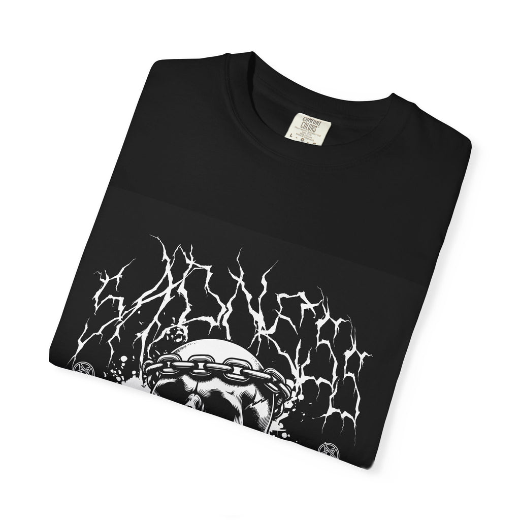 Graphic T-Shirt — 'Break a Path Through the Darkness' Skull Lightning Design