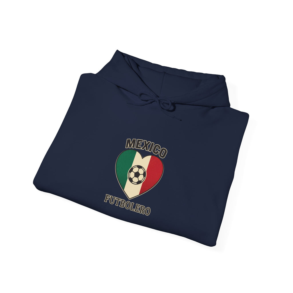 Mexico Futbolero Heart Hoodie | Soccer Country Pride, Mexican Flag Colors