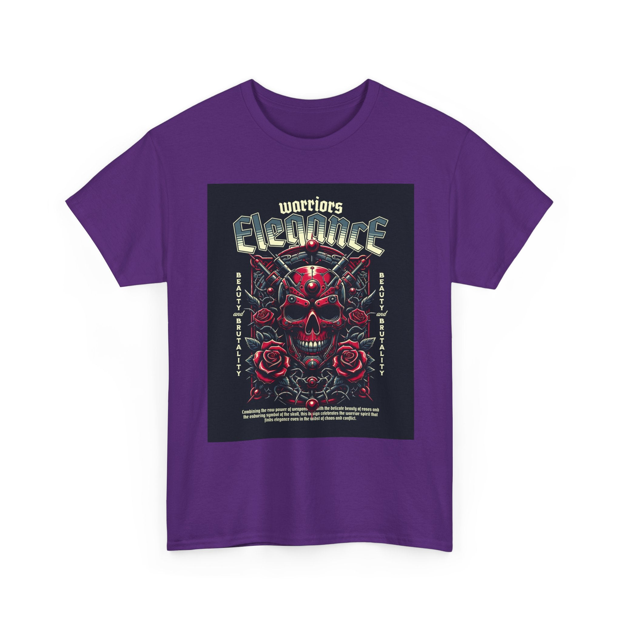 Warriors Electric Skull T‑Shirt — Red Skull & Roses Rock Graphic Tee