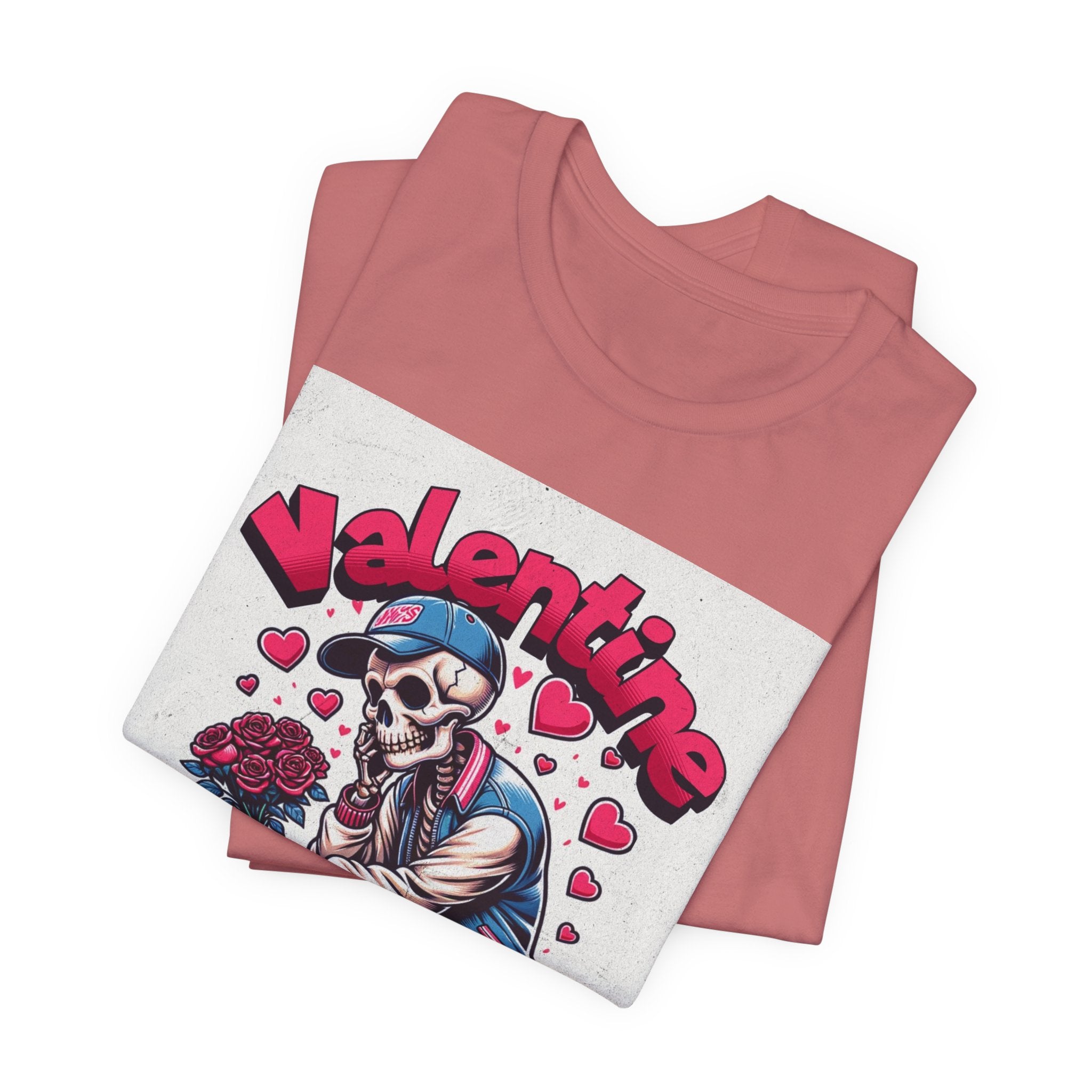 Valentine Skull T-Shirt – "Love & Blessed" Gothic Valentine Tee