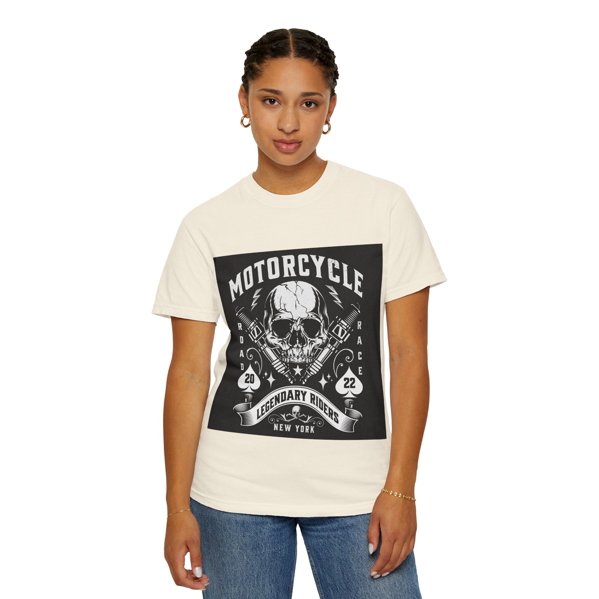 Motorcycle Skull Tee — "Legendary Riders" Vintage Biker Graphic T-Shirt