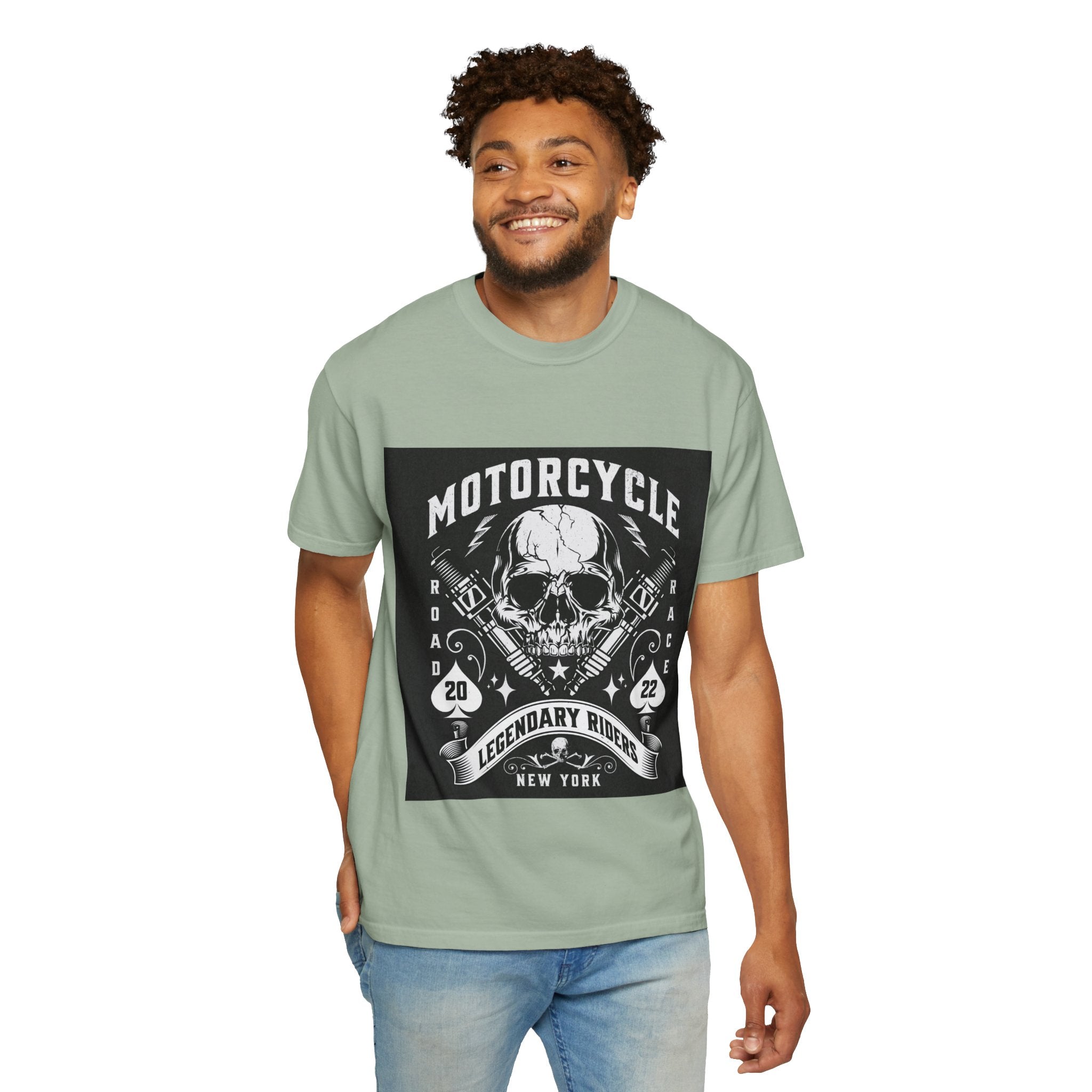 Motorcycle Skull Tee — "Legendary Riders" Vintage Biker Graphic T-Shirt