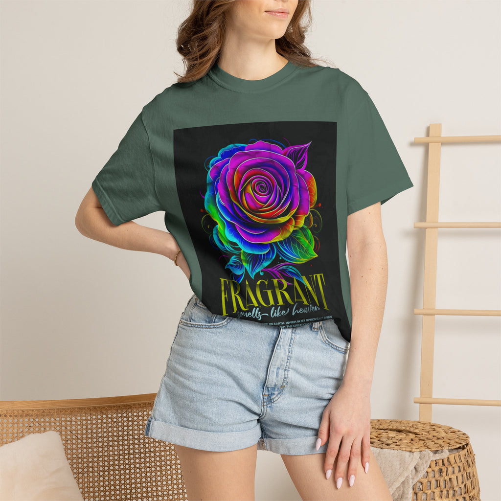 Fragrant Rainbow Rose T-Shirt — Vibrant Floral Graphic Tee