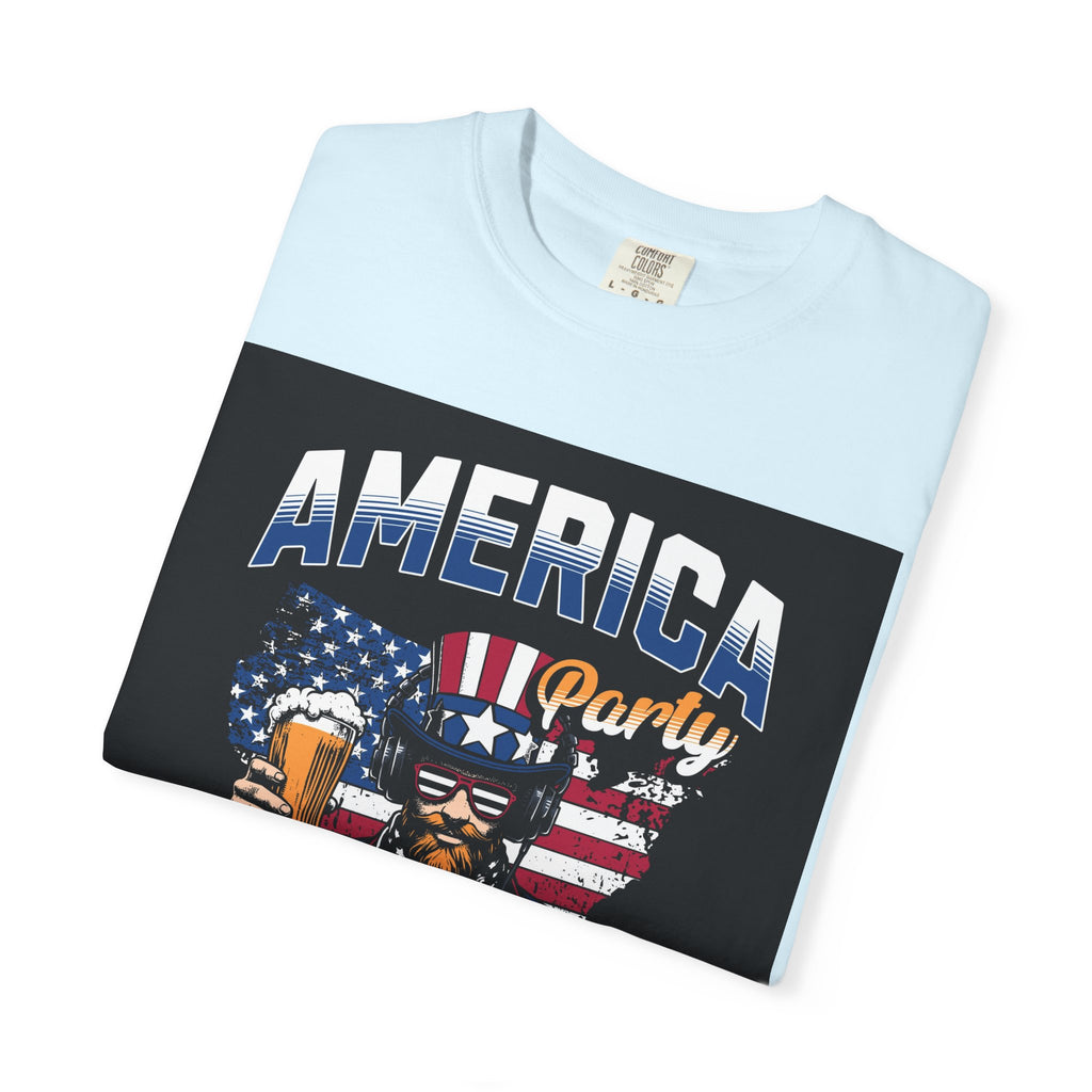 America Party T-Shirt — Cheers to Freedom 4th of July Patriotic Tee