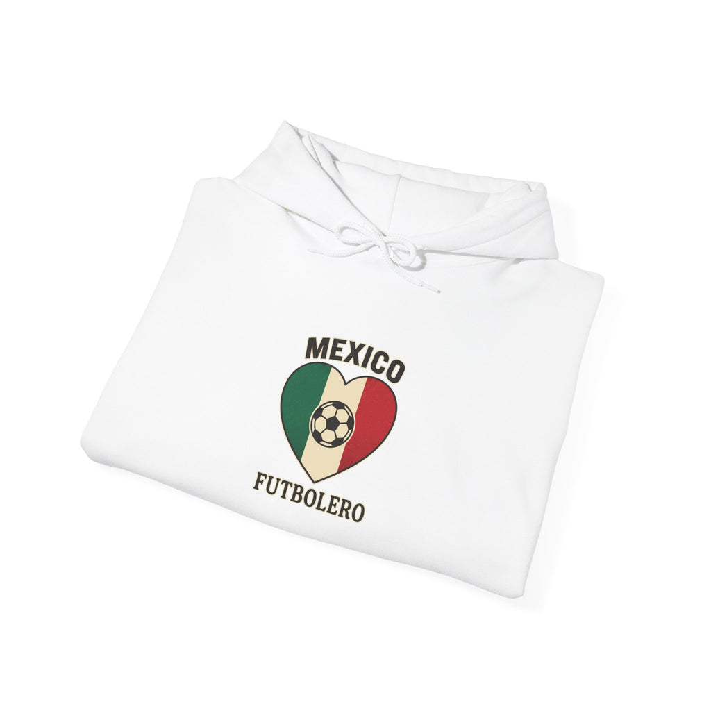 Mexico Futbolero Heart Hoodie | Soccer Country Pride, Mexican Flag Colors