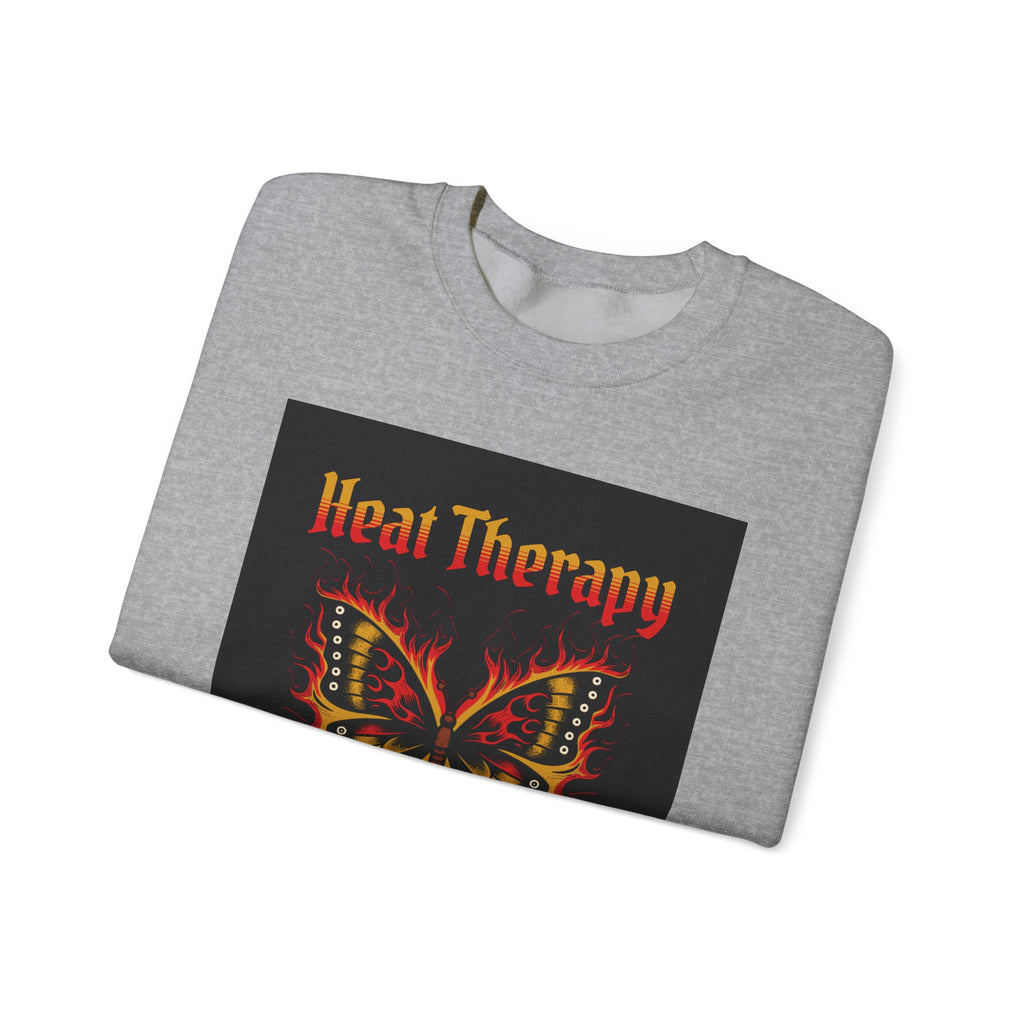 Heat Therapy Crewneck Sweatshirt — Butterfly Flame Graphic