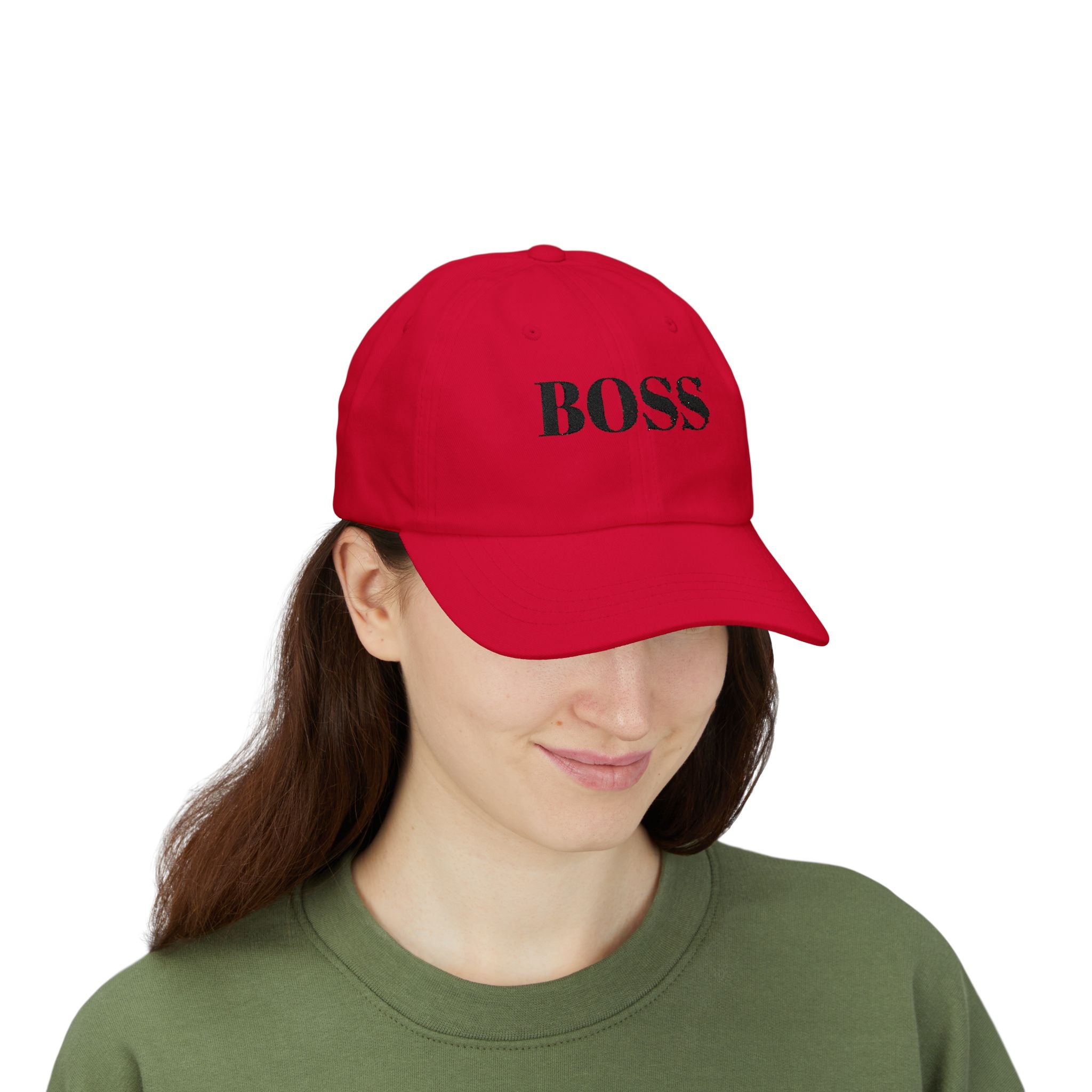 BOSS Embroidered Dad Cap - Classic White Baseball Hat