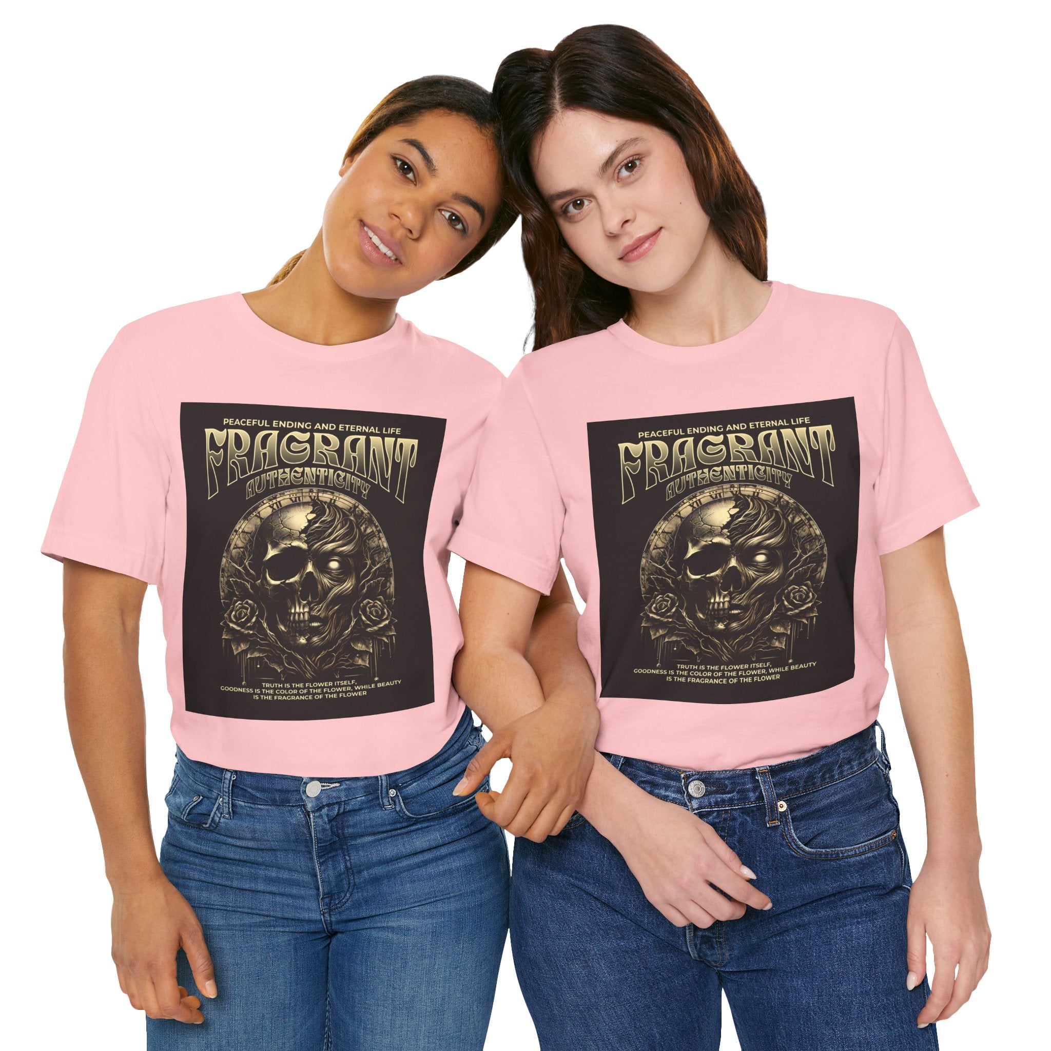 Skull & Roses Graphic Tee — "Fragrant" Vintage Gothic Band Shirt